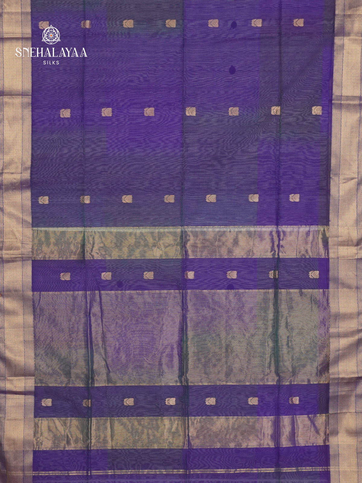 Navy Blue Maheshwari Silk Cotton Saree