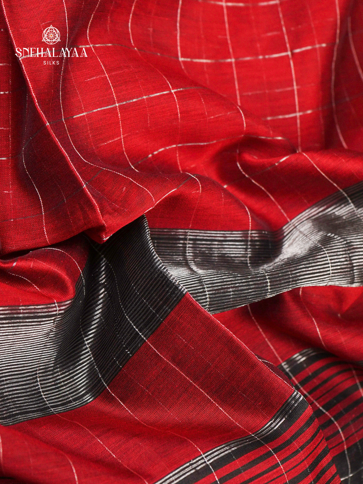 Red Maheshwari Silk Cotton Saree