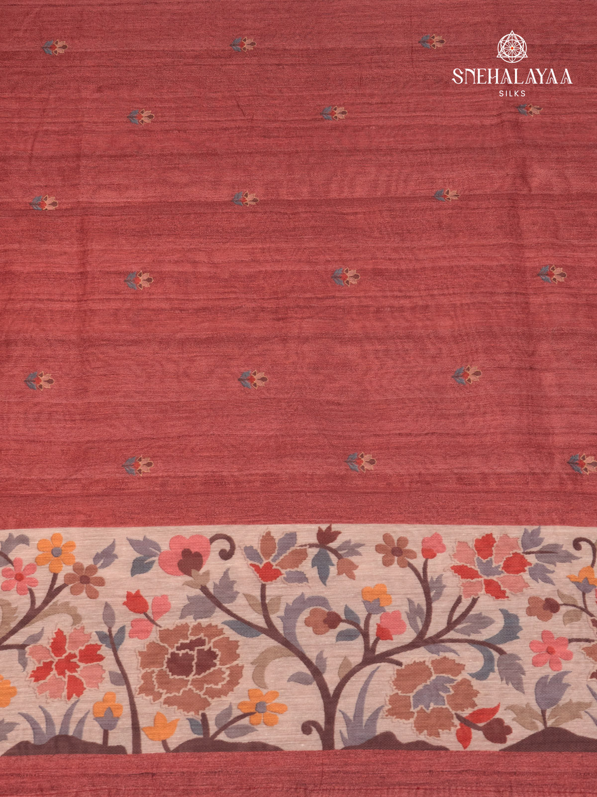 Maroon Linen Saree