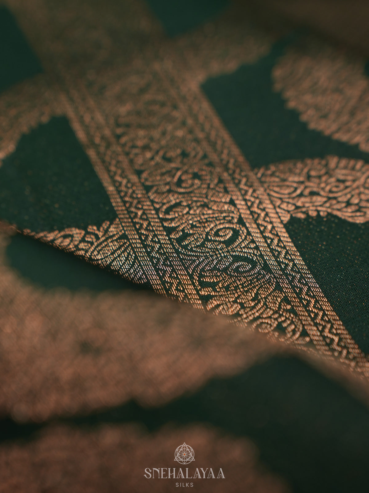 Forest Green Kanjivaram Silk Saree