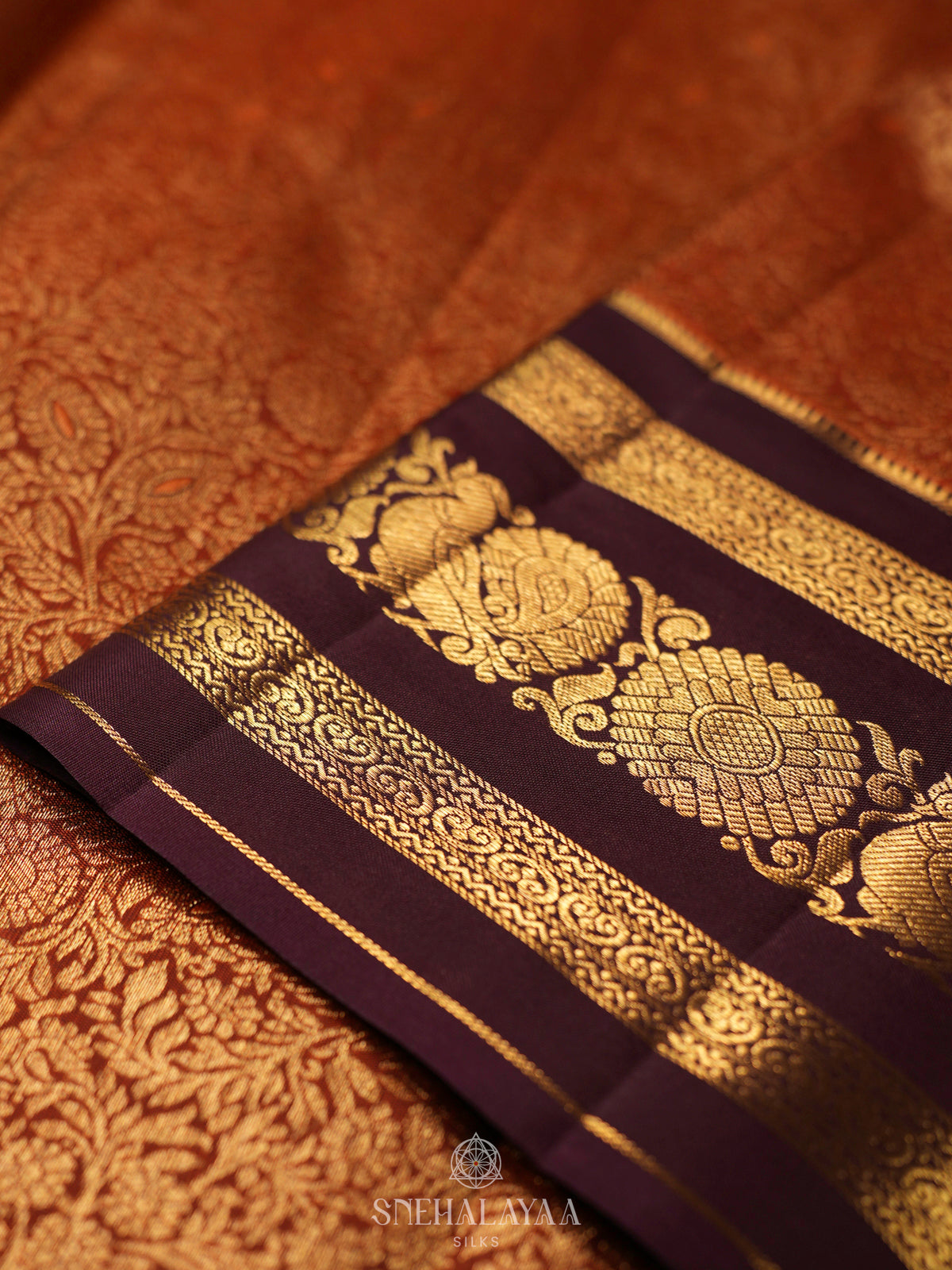 Orange Kanjivaram Silk Saree