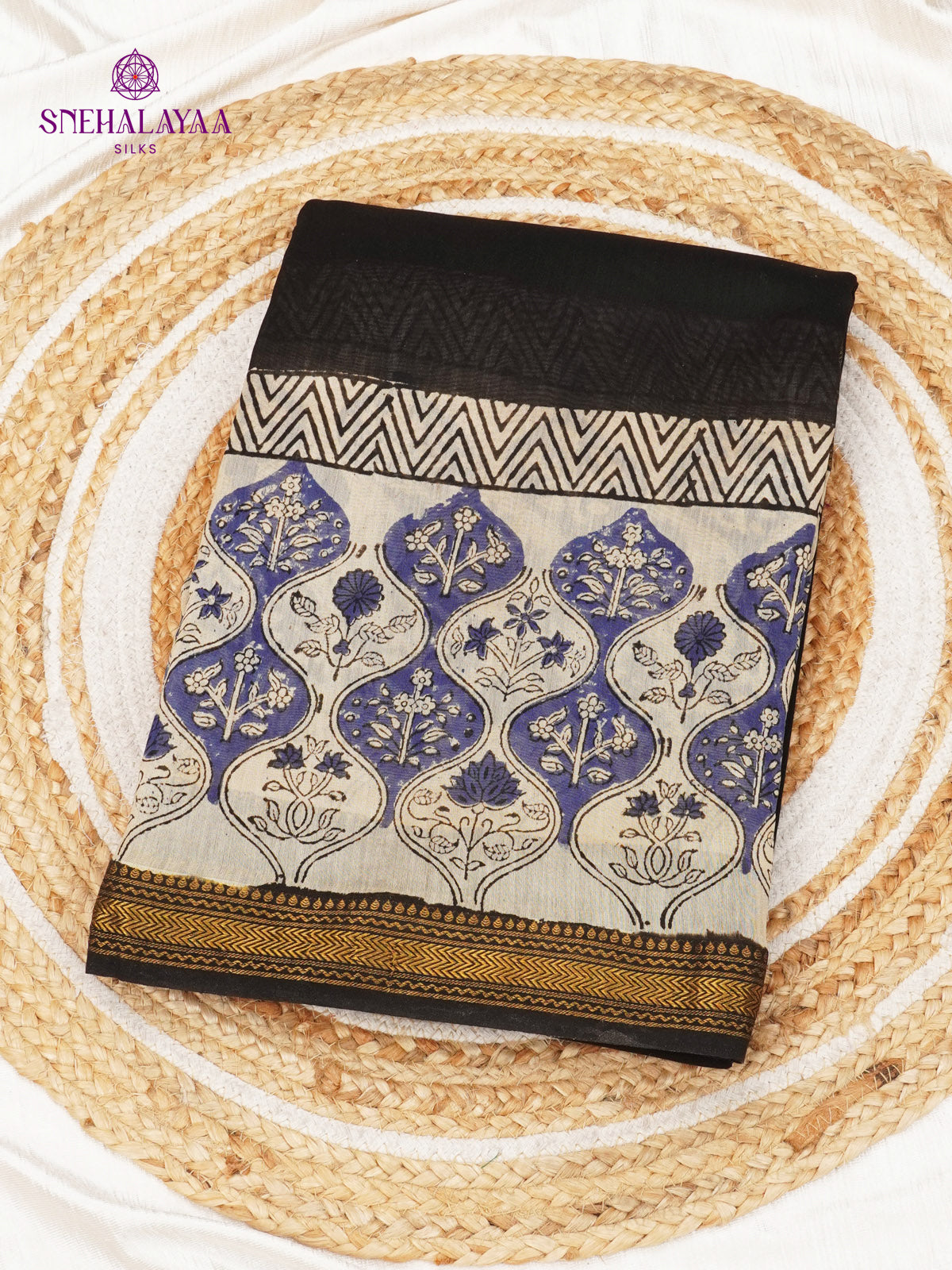 Black Chanderi Saree