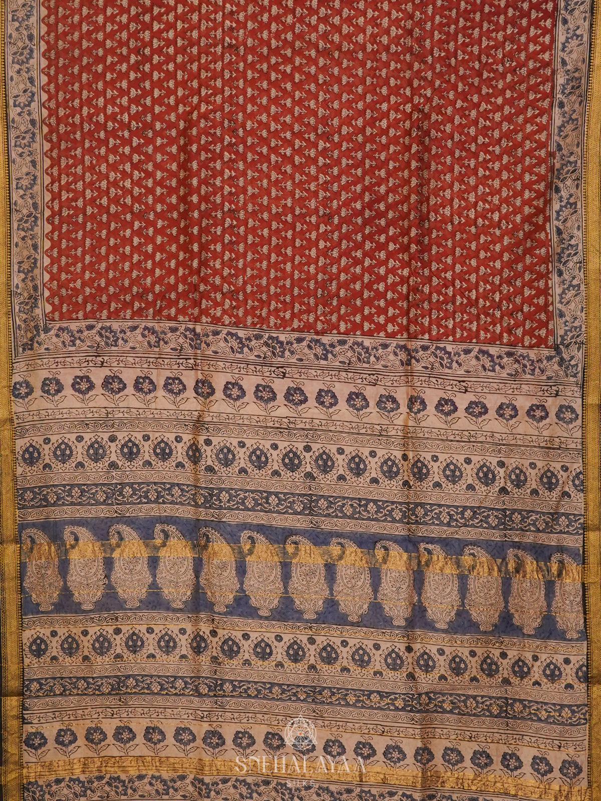 Maroon Chanderi Saree