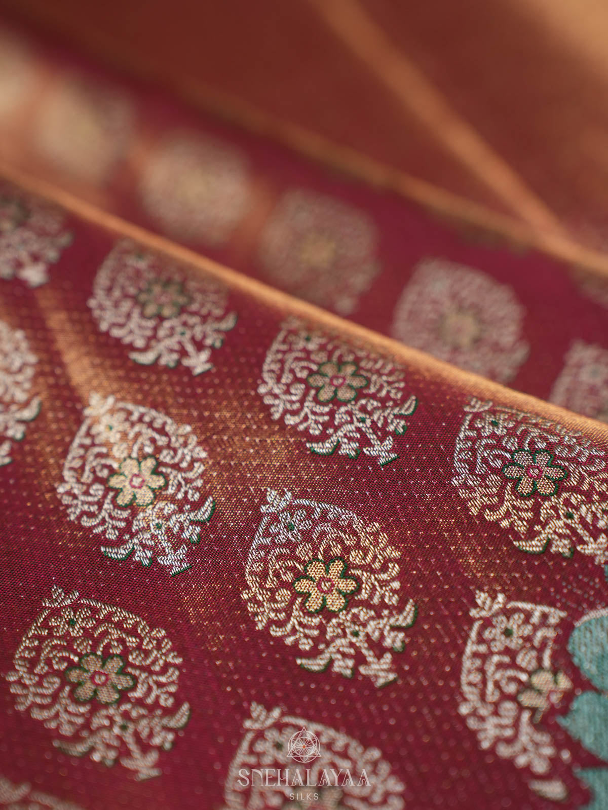 Peach Pink Kanjivaram Silk Saree