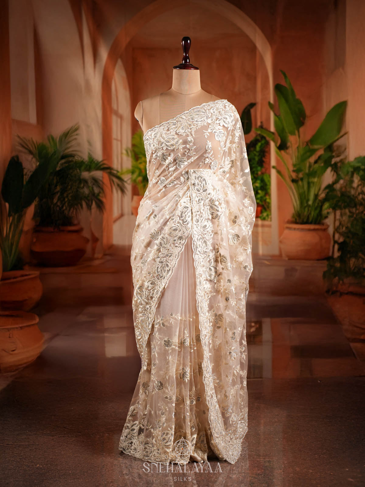 Pale Pink Designer Saree