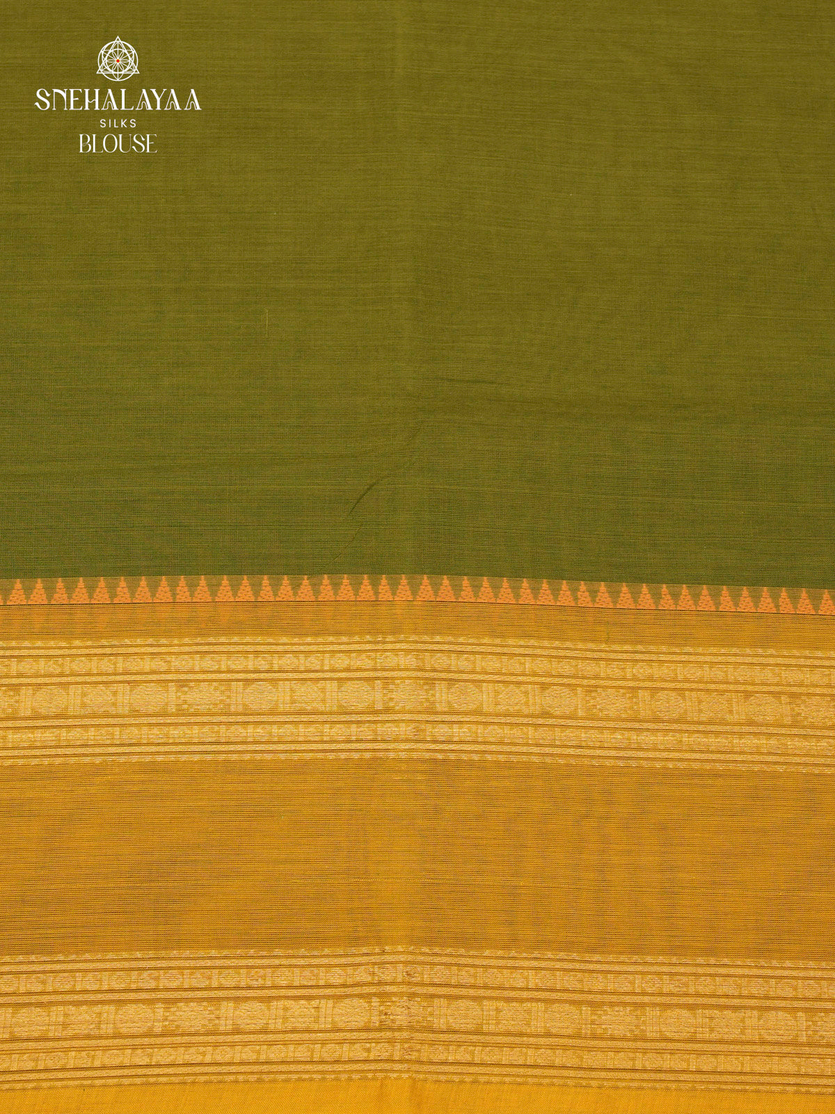 Olive Green Chettinad Cotton Saree