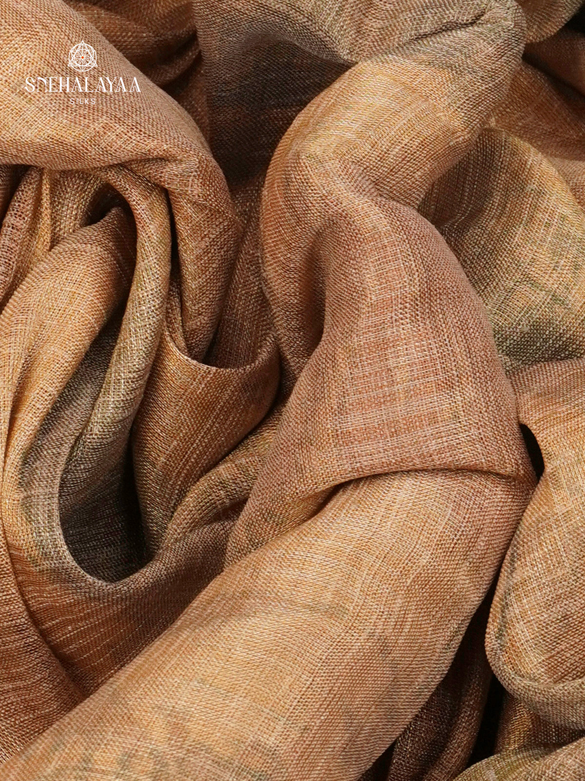 Pale Orange Linen Tissue Saree