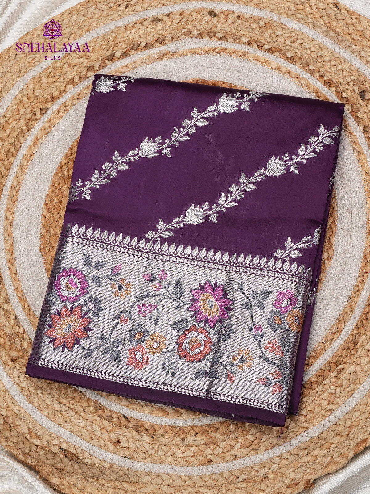 Rich Purple Banaras Dupion Silk Saree