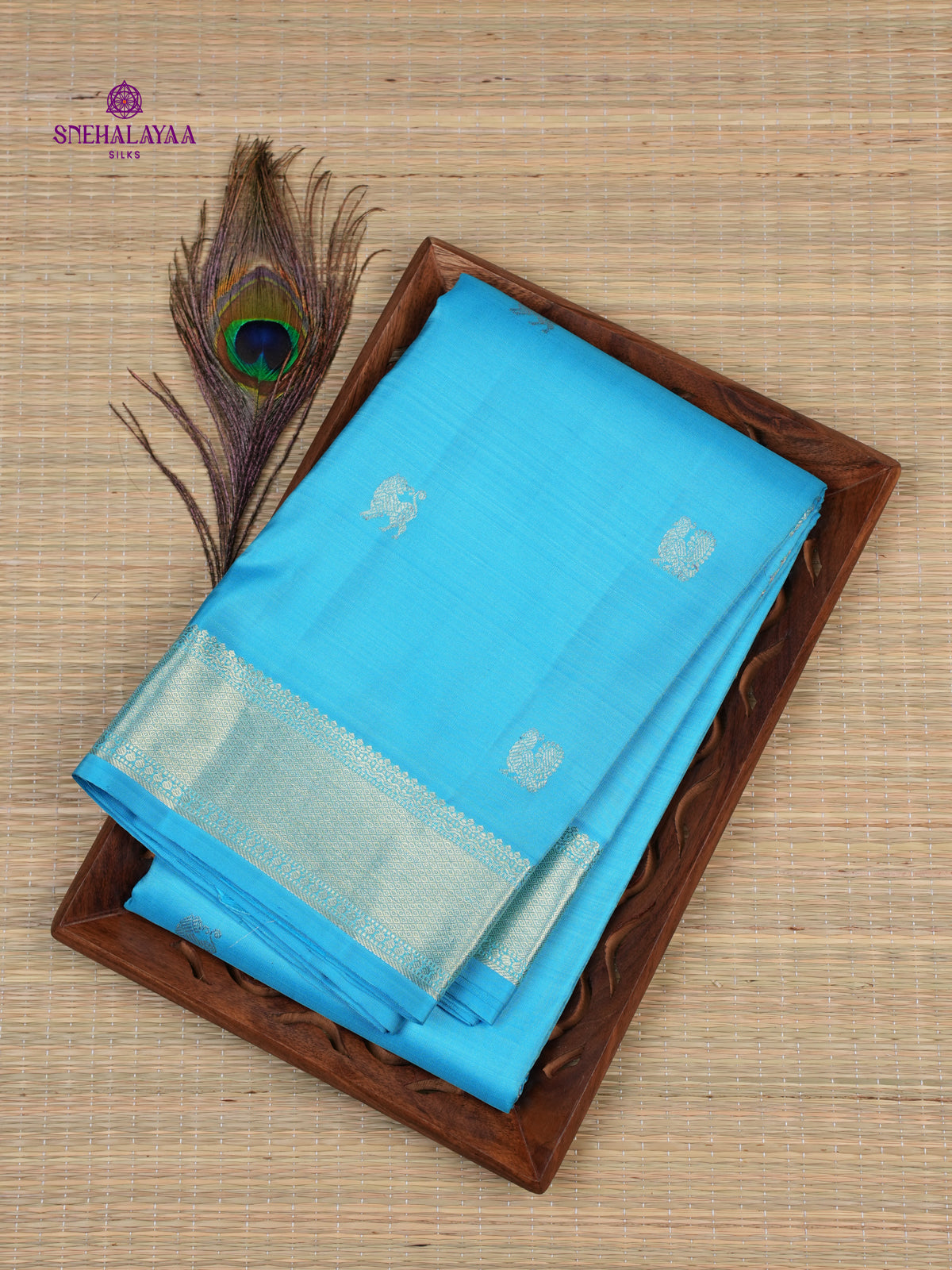 Sky Blue Kanjivaram Silk Saree