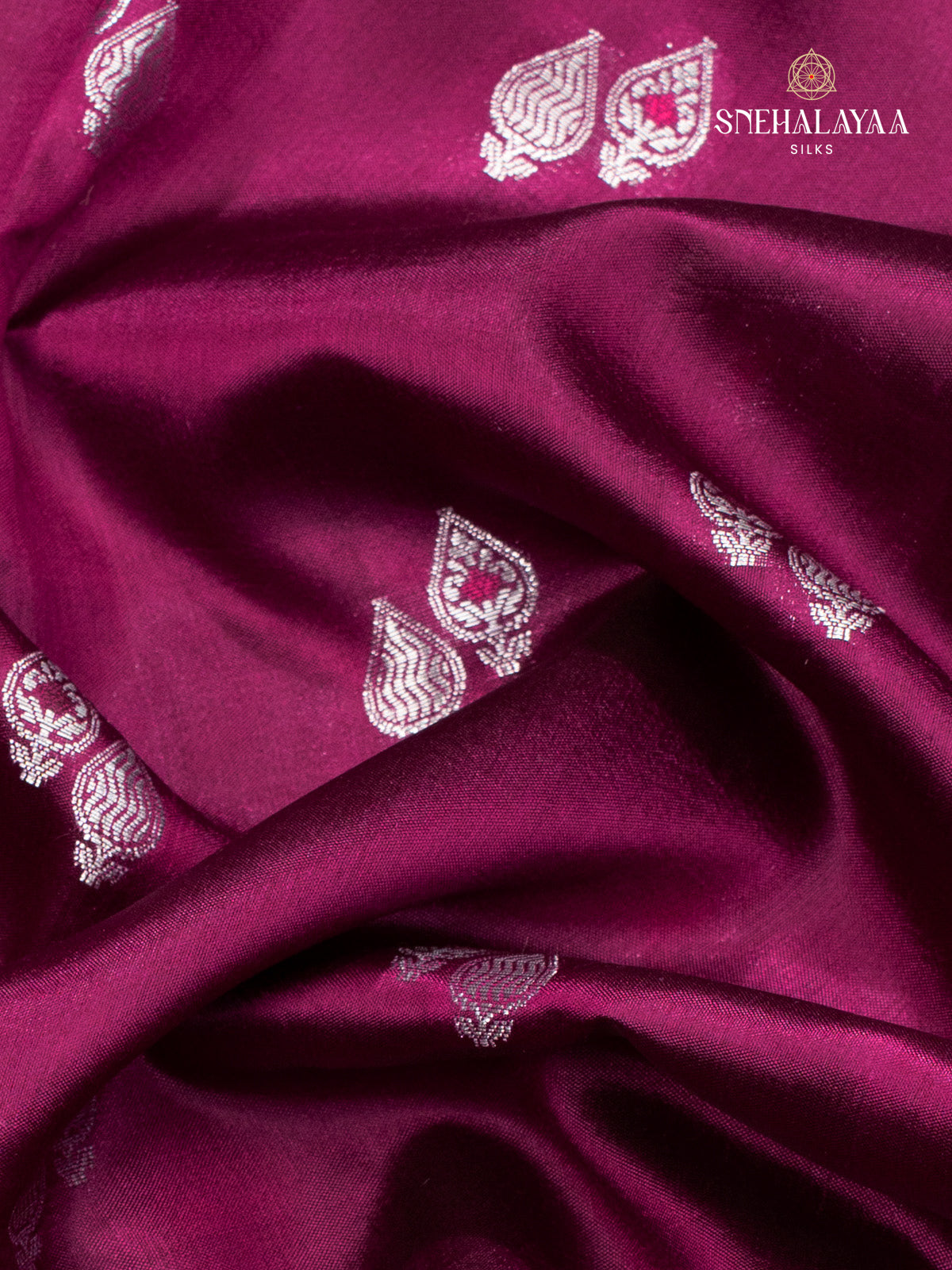 Burgundy Banaras Dupion Saree