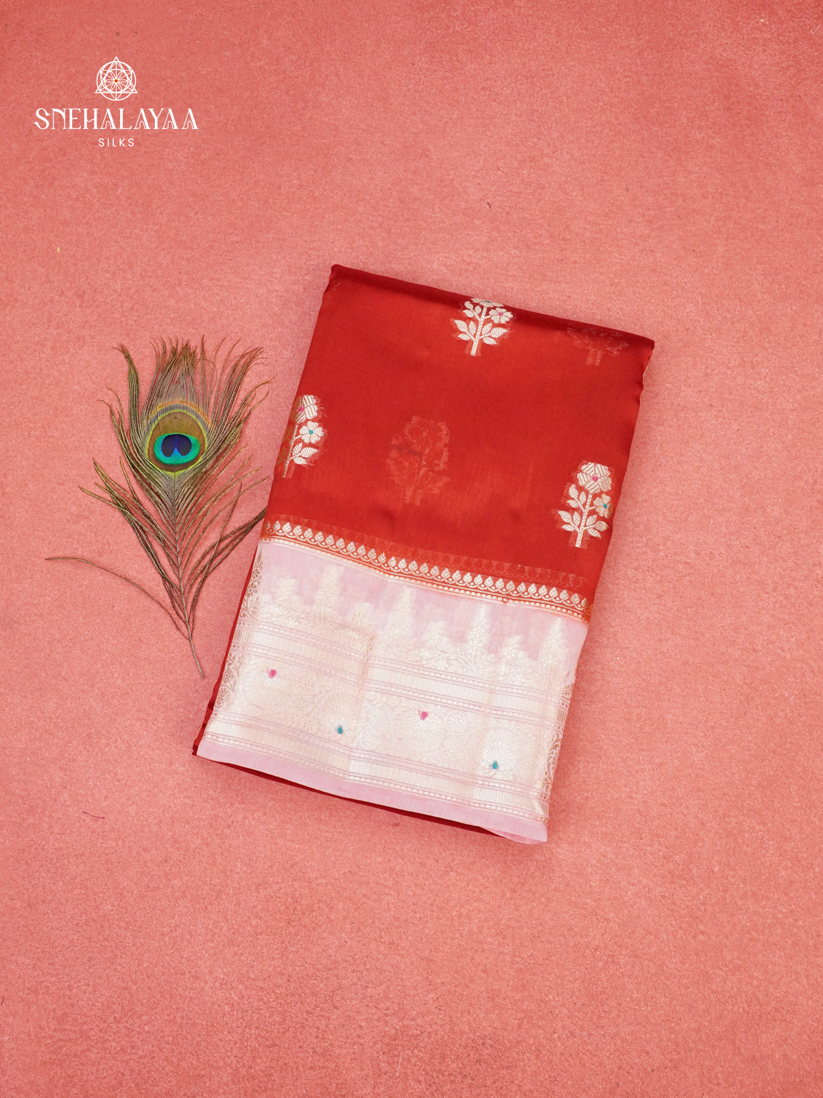 Red Banaras Dupion Silk Saree