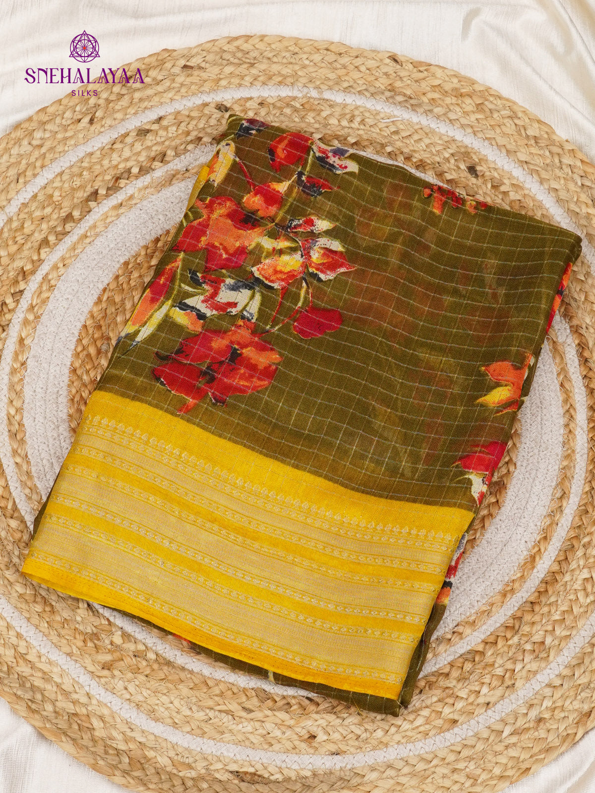 Mehendi Green Dola Silk Saree