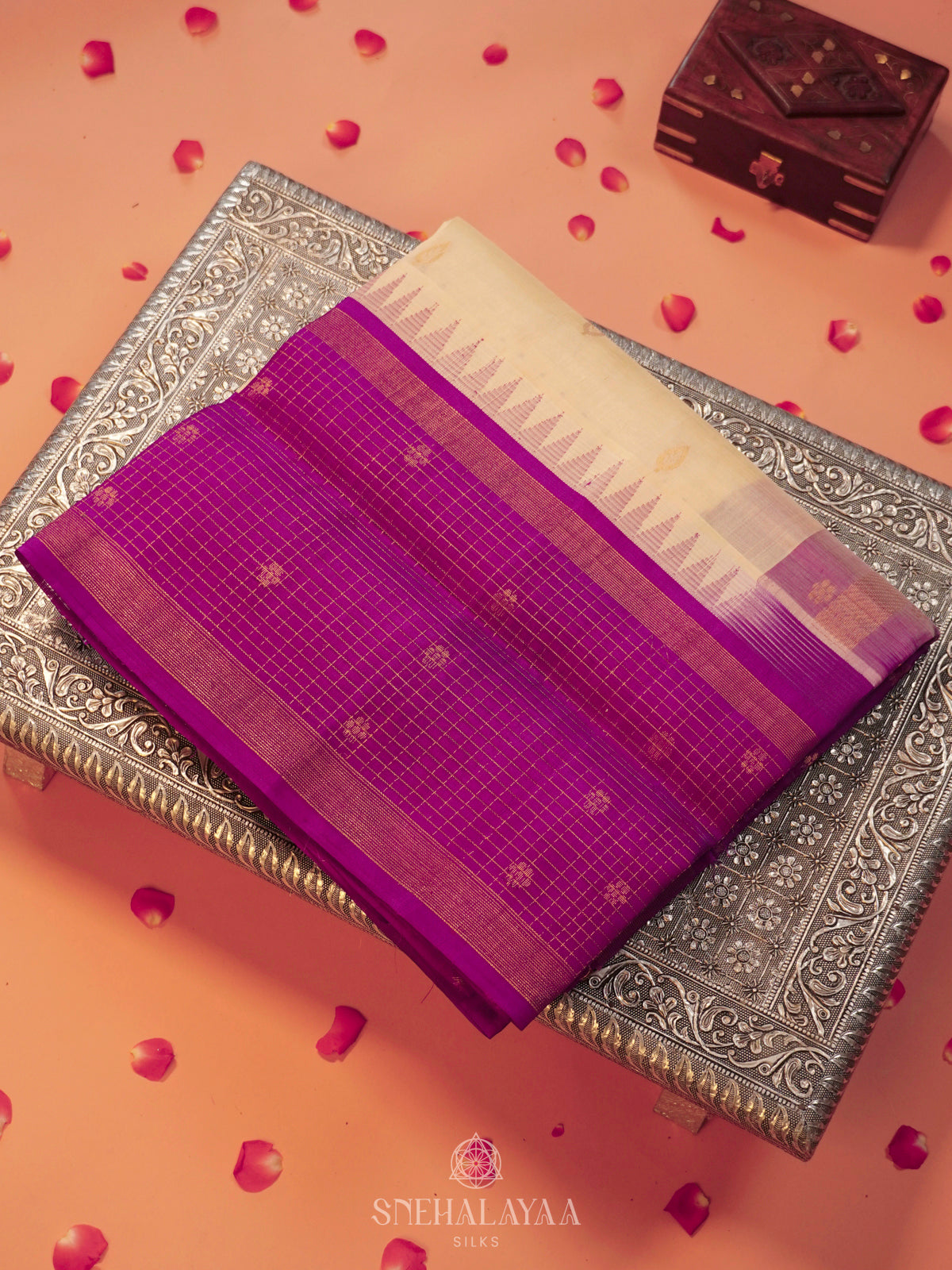 Cream Kanchi Silk Cotton Saree