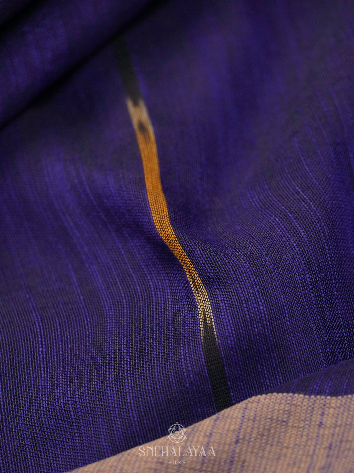 Navy Blue Sambalpuri Cotton Saree