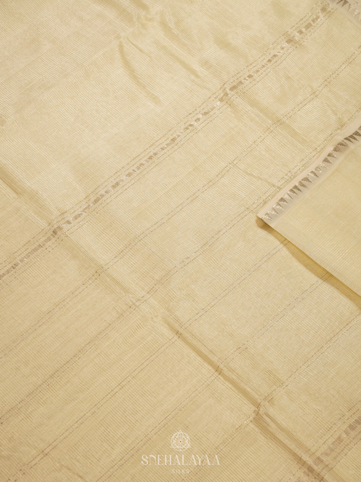 Cream Mangalagiri Silk Cotton Saree