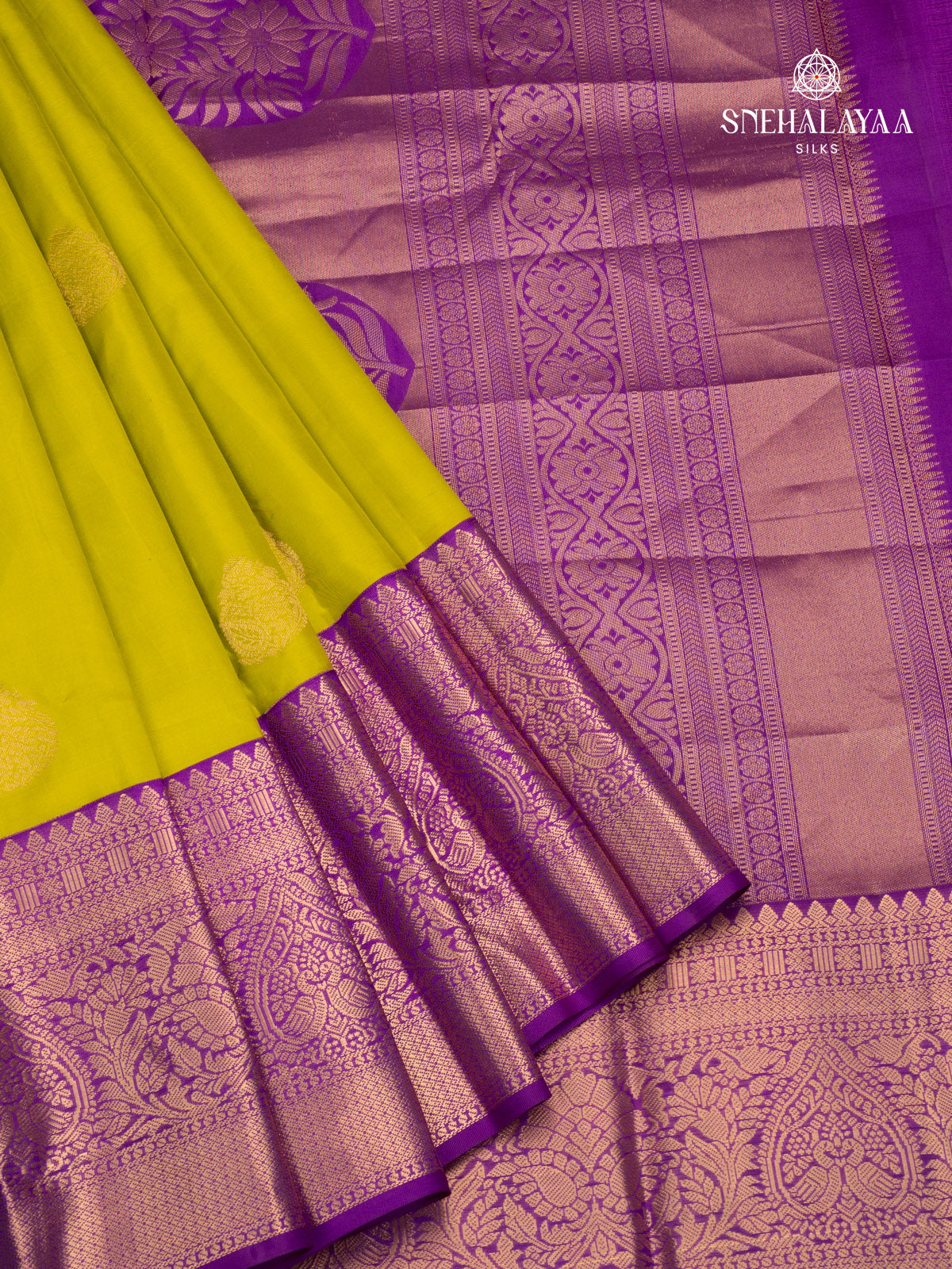 Olive Green Korvai Kanjivaram Silk Saree