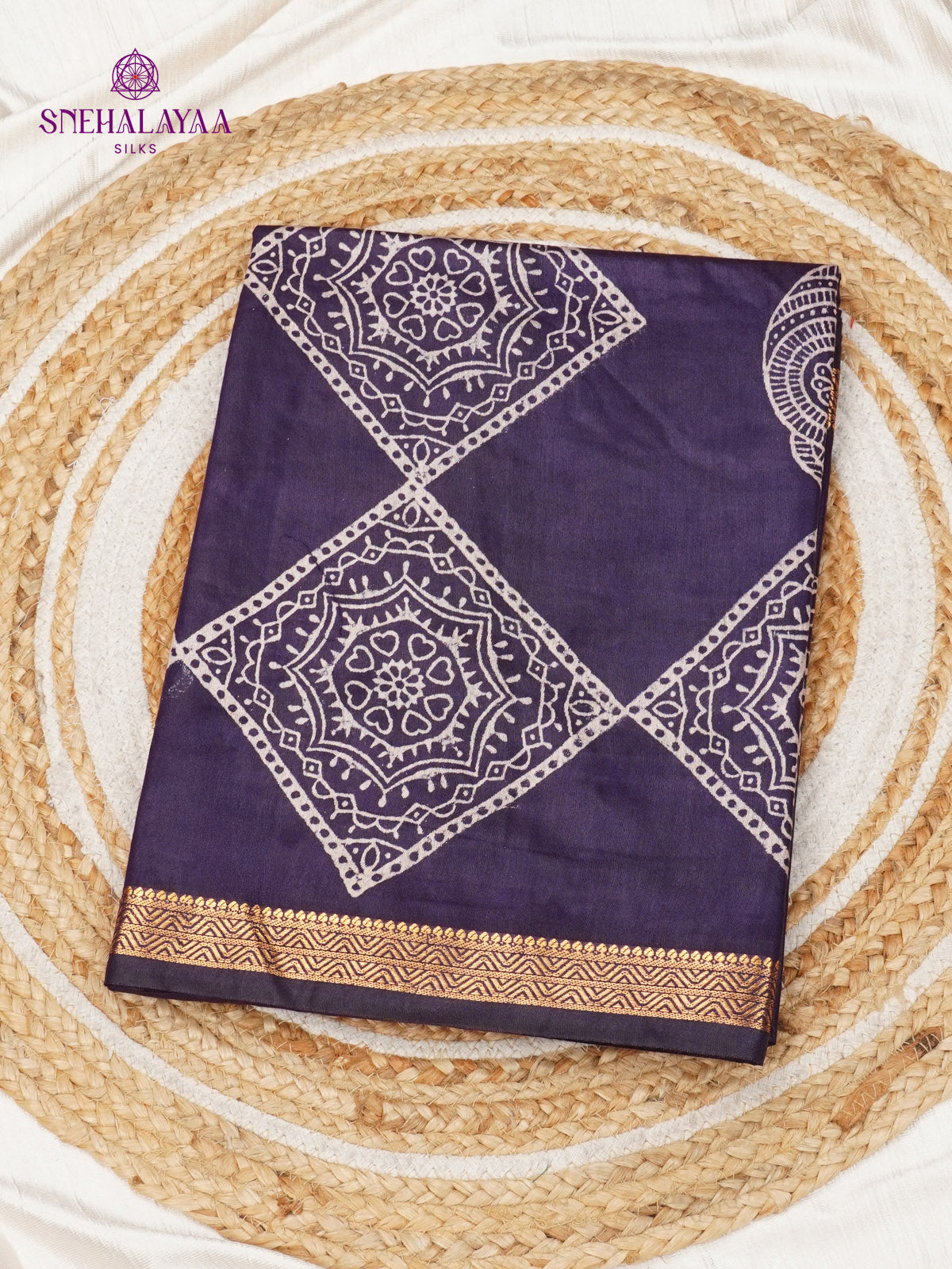 Navy Blue Chanderi Saree