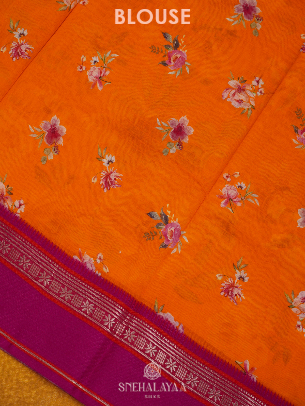 Orange Chanderi Saree