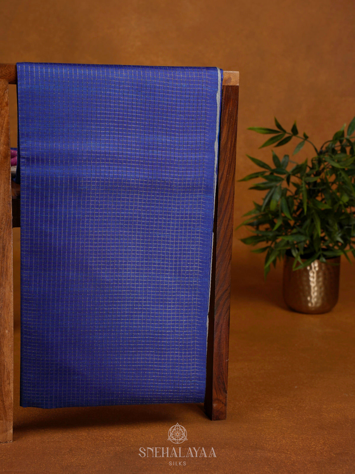 Navy Blue Tussar Saree