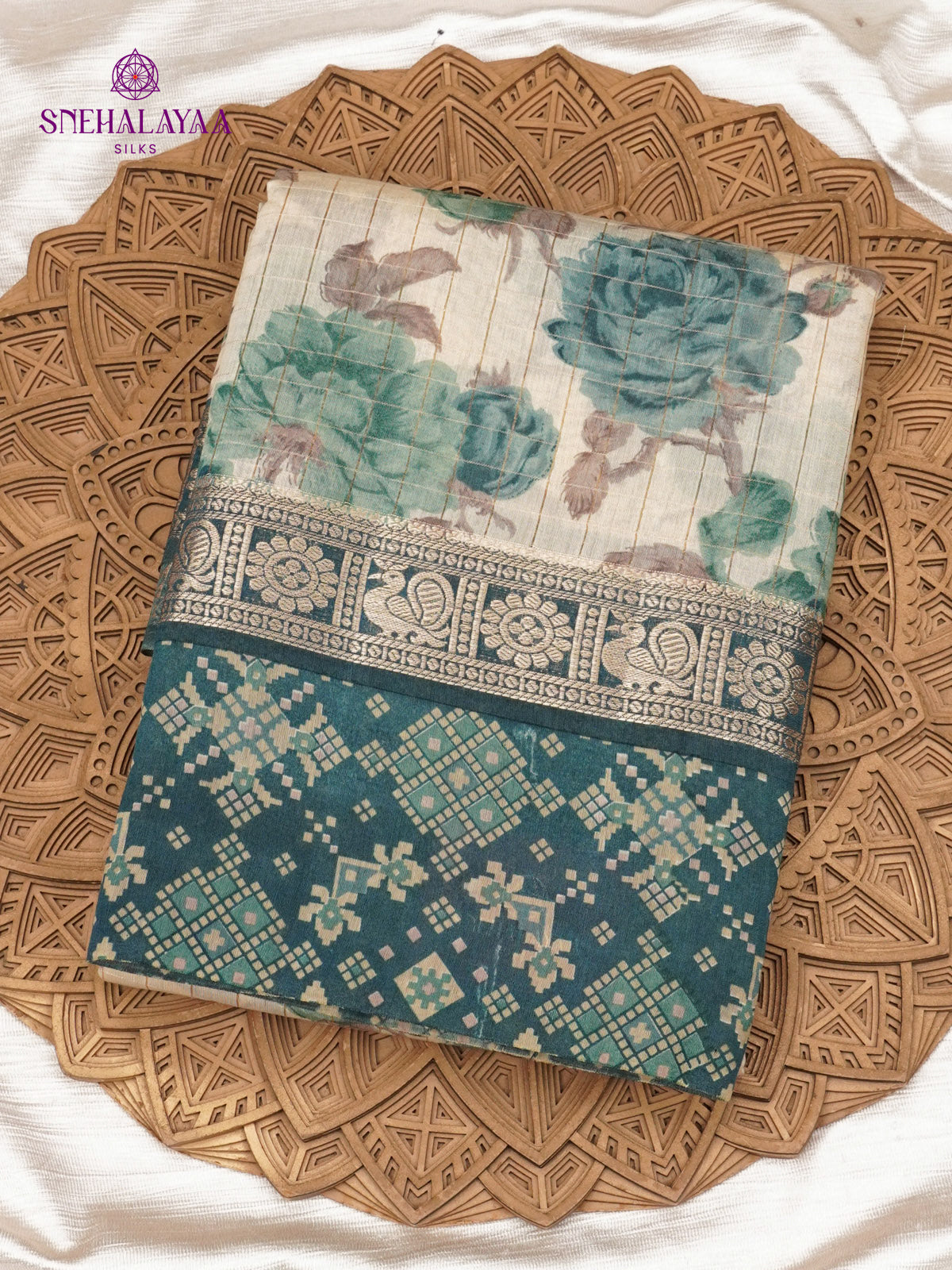 Off White Chanderi Saree