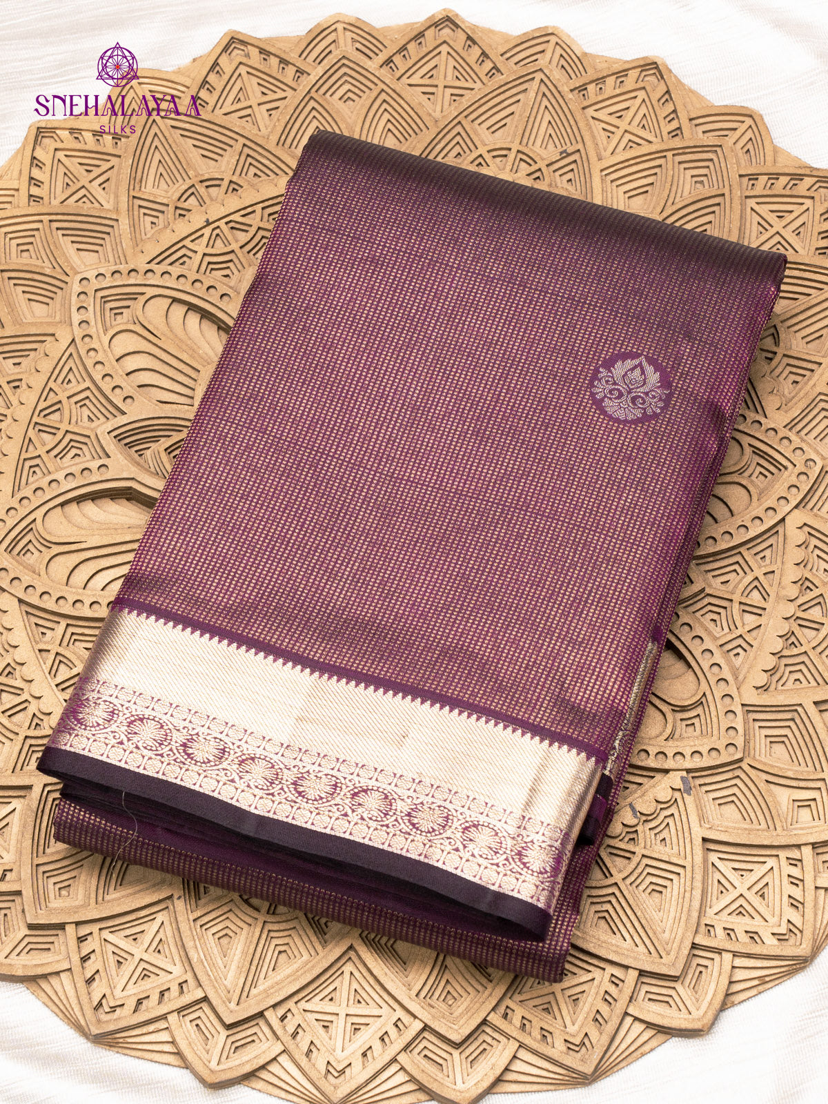 Plum Brown Kanjivaram Silk Saree