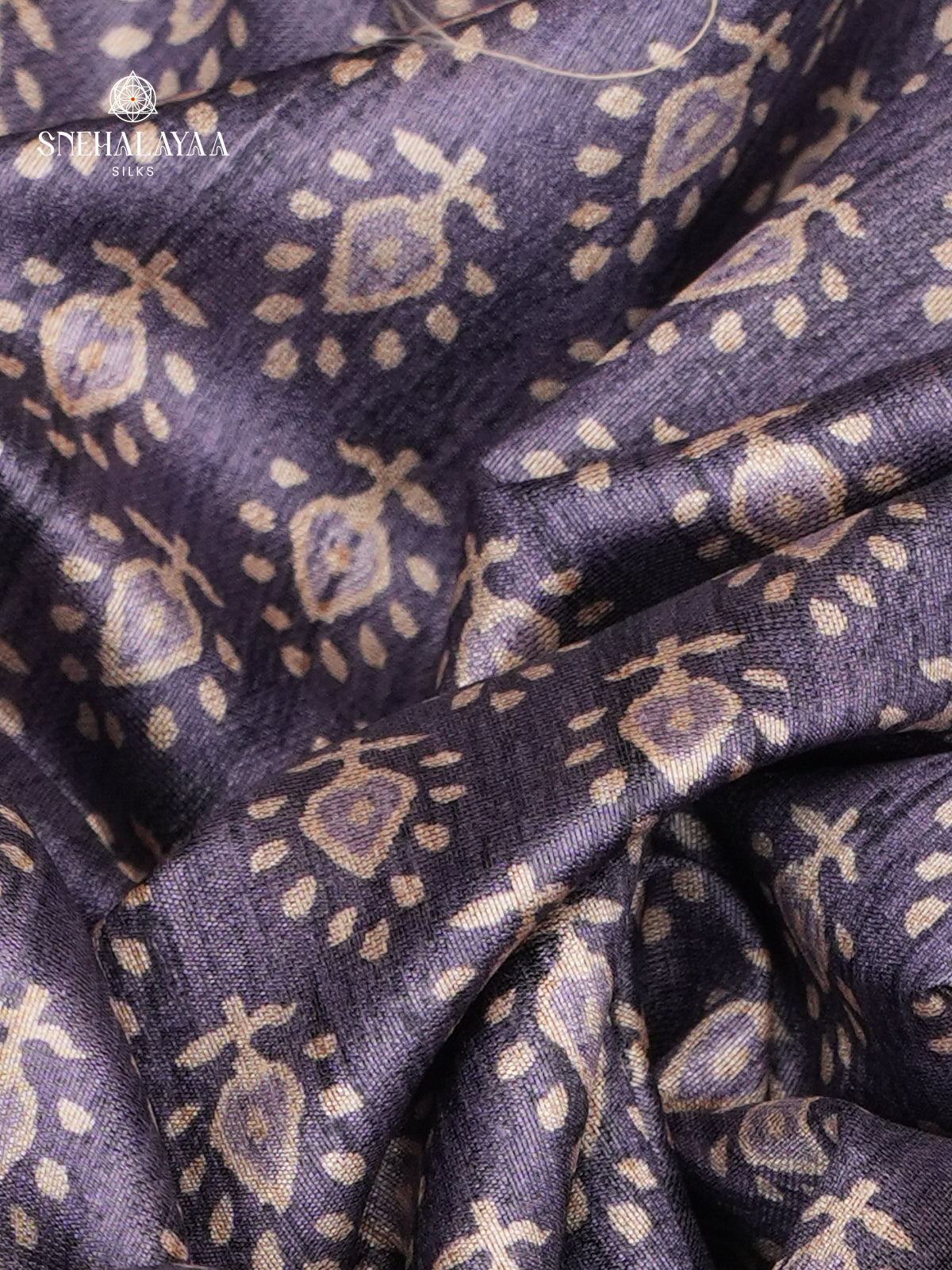 Grey Tussar Embroidery Saree