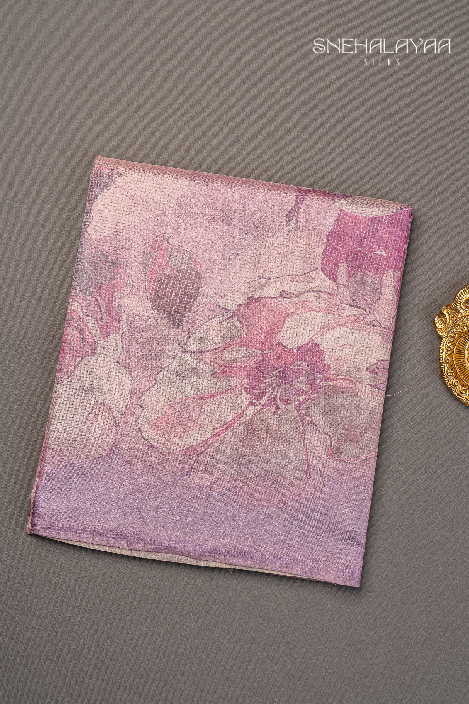 Lavender Tussar Silk Saree