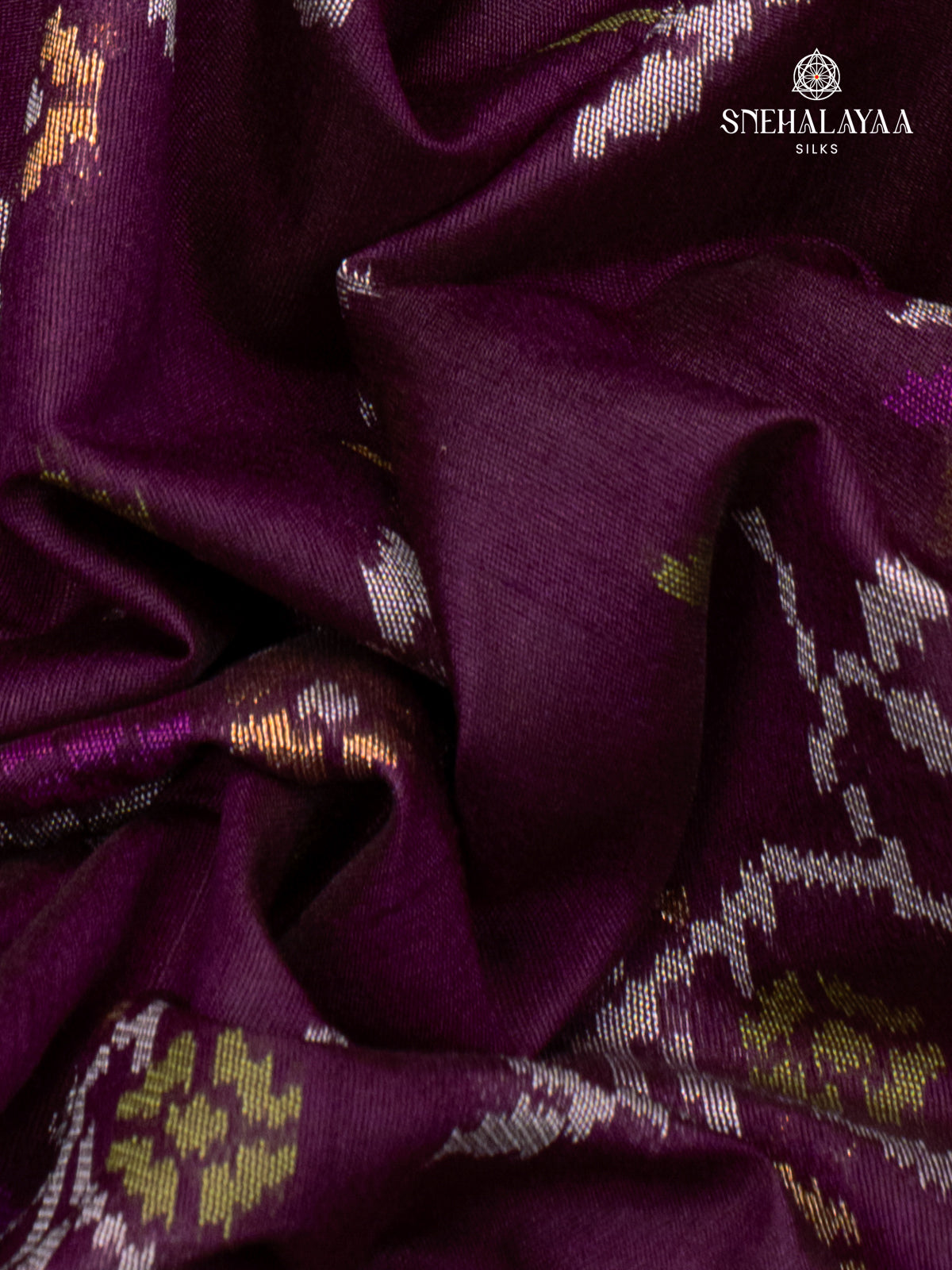 Grape Ikat Silk Saree