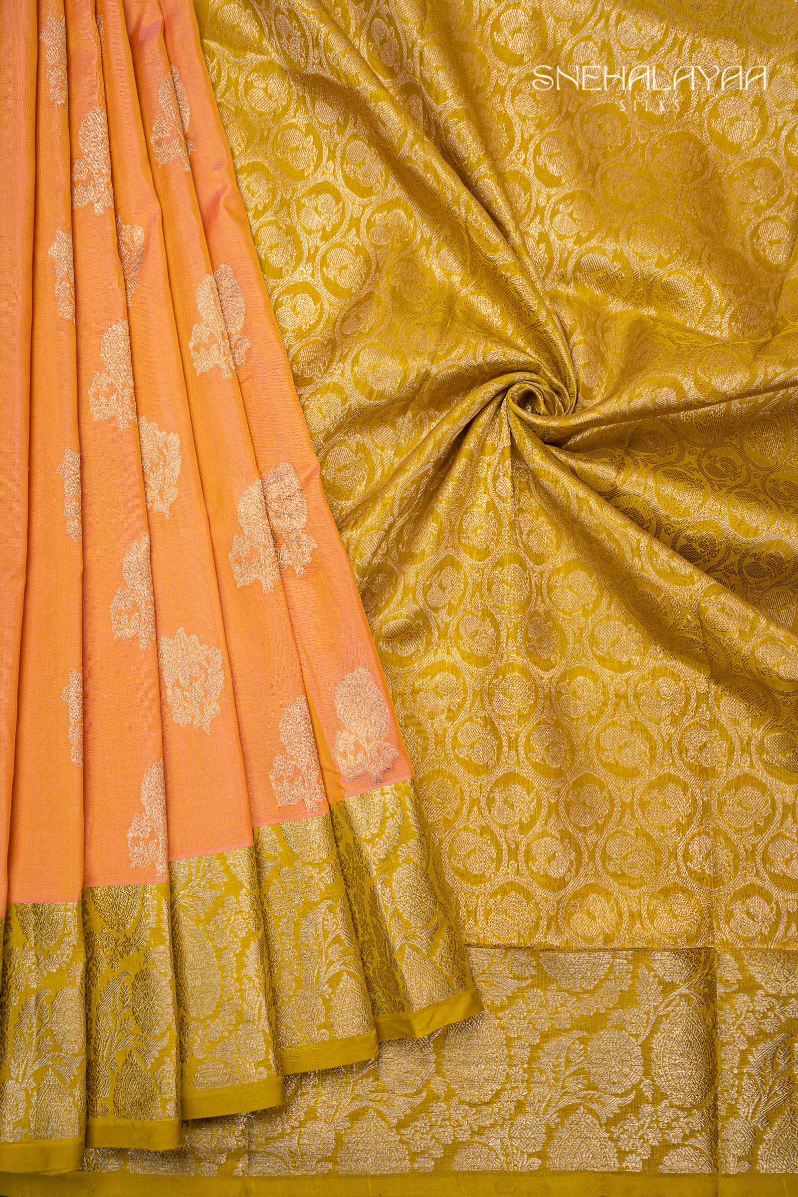 Peach Pink Venkatagiri Silk Saree