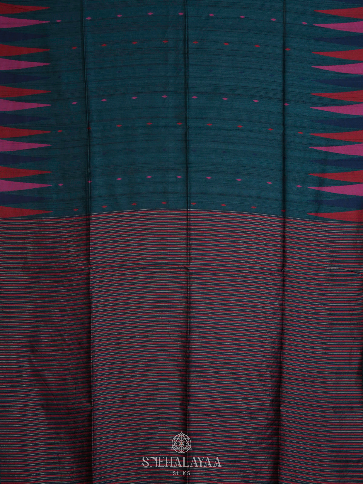 Teal Green Munga Tussar Saree