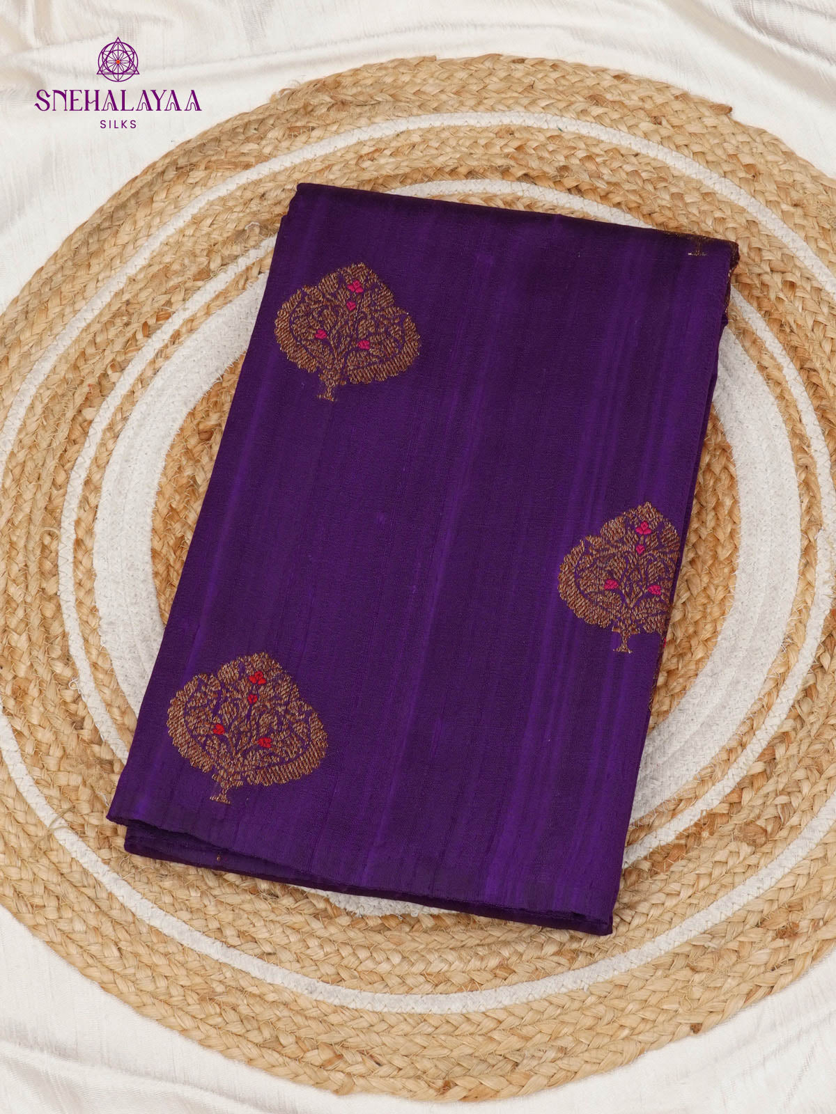 Rich Purple Banaras Raw Silk Saree
