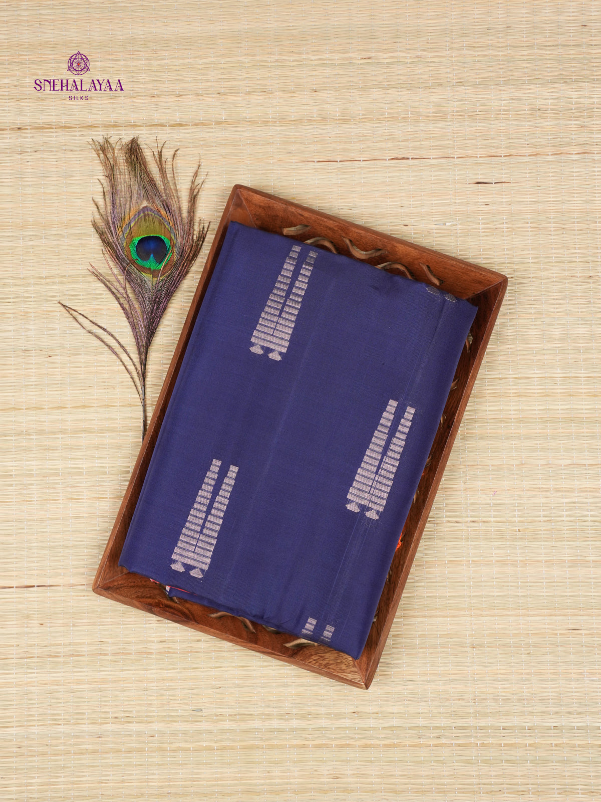 Rich Blue Borderless Kanjivaram Soft Silk Saree