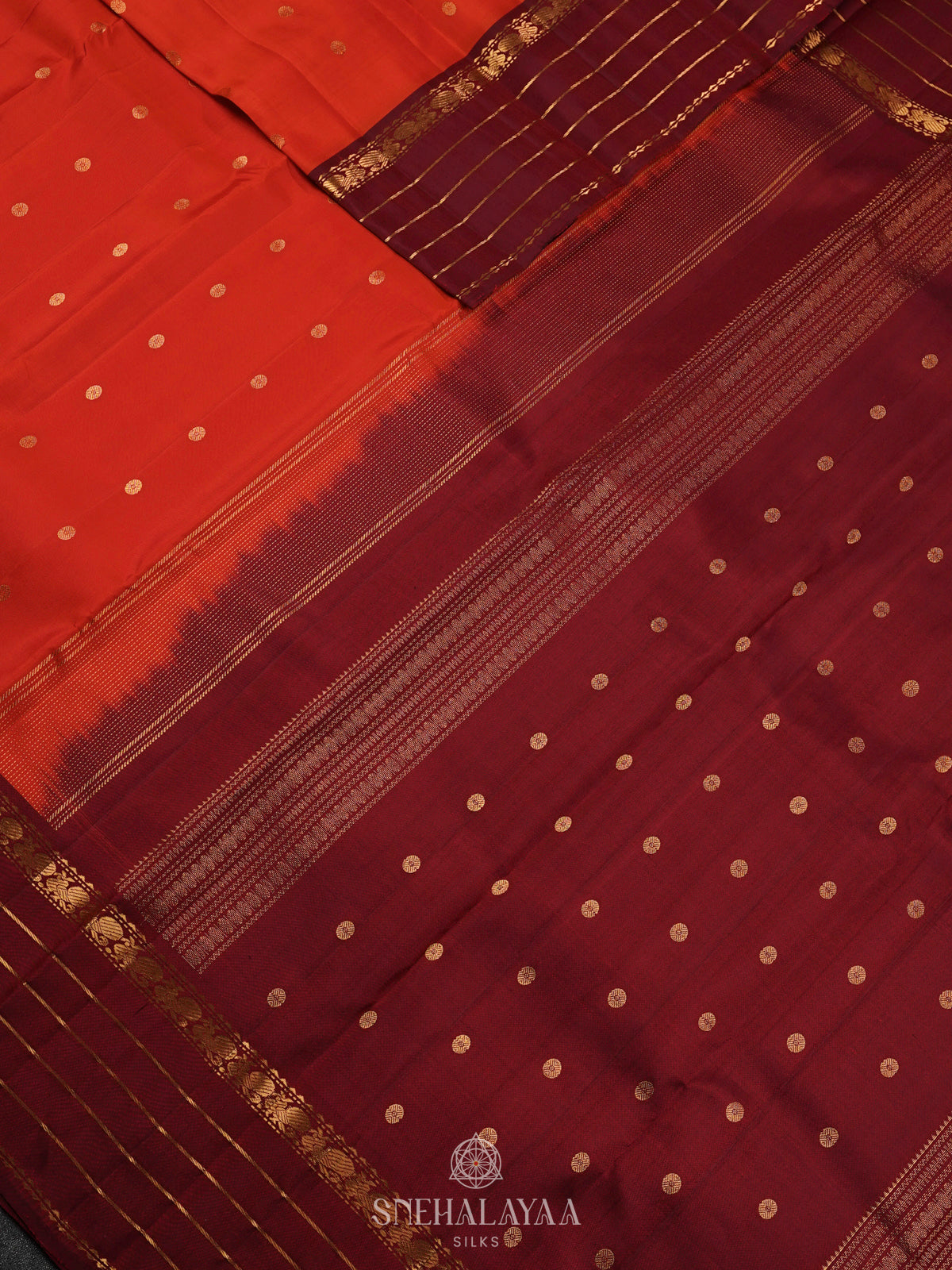 Orange Kanjivaram Silk Saree