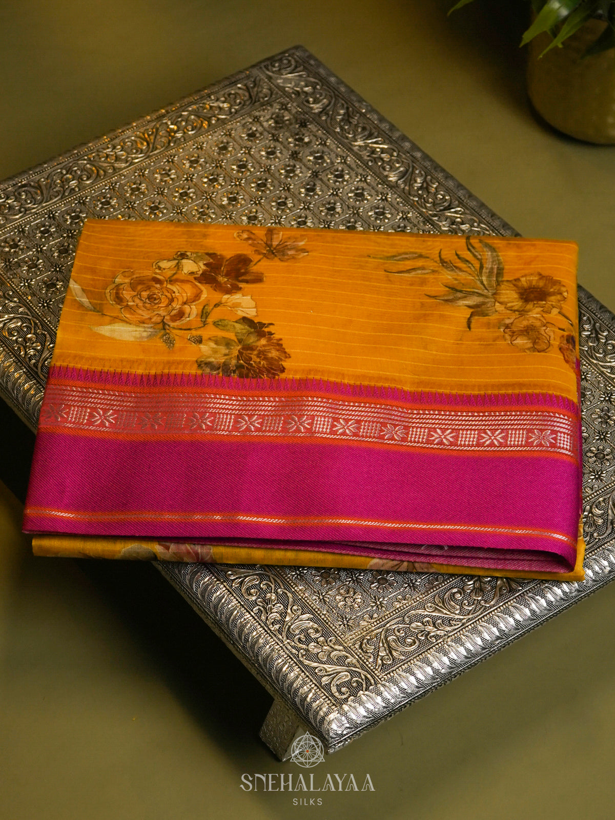 Yellow Chanderi Saree