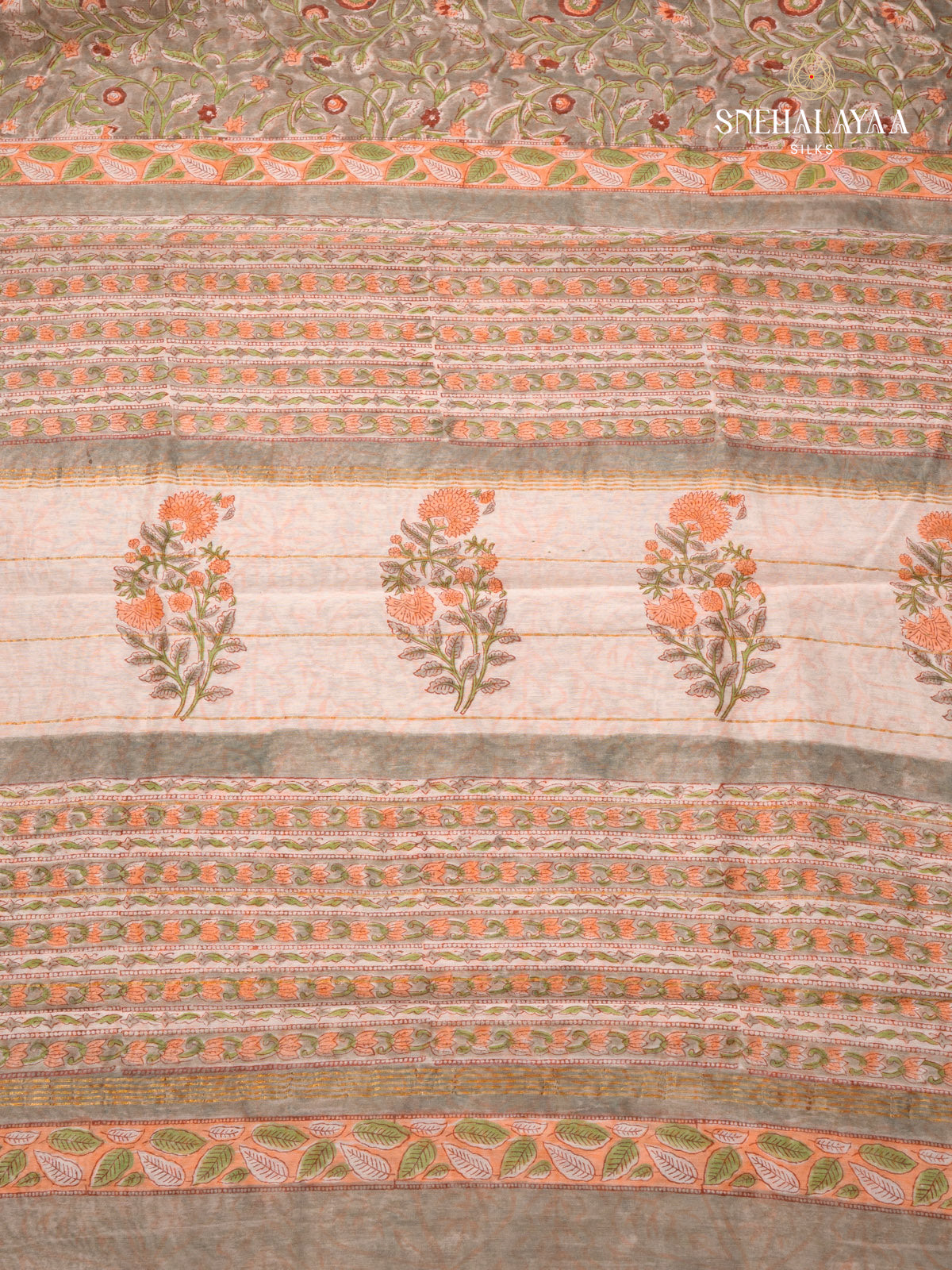 Brown Chanderi Saree