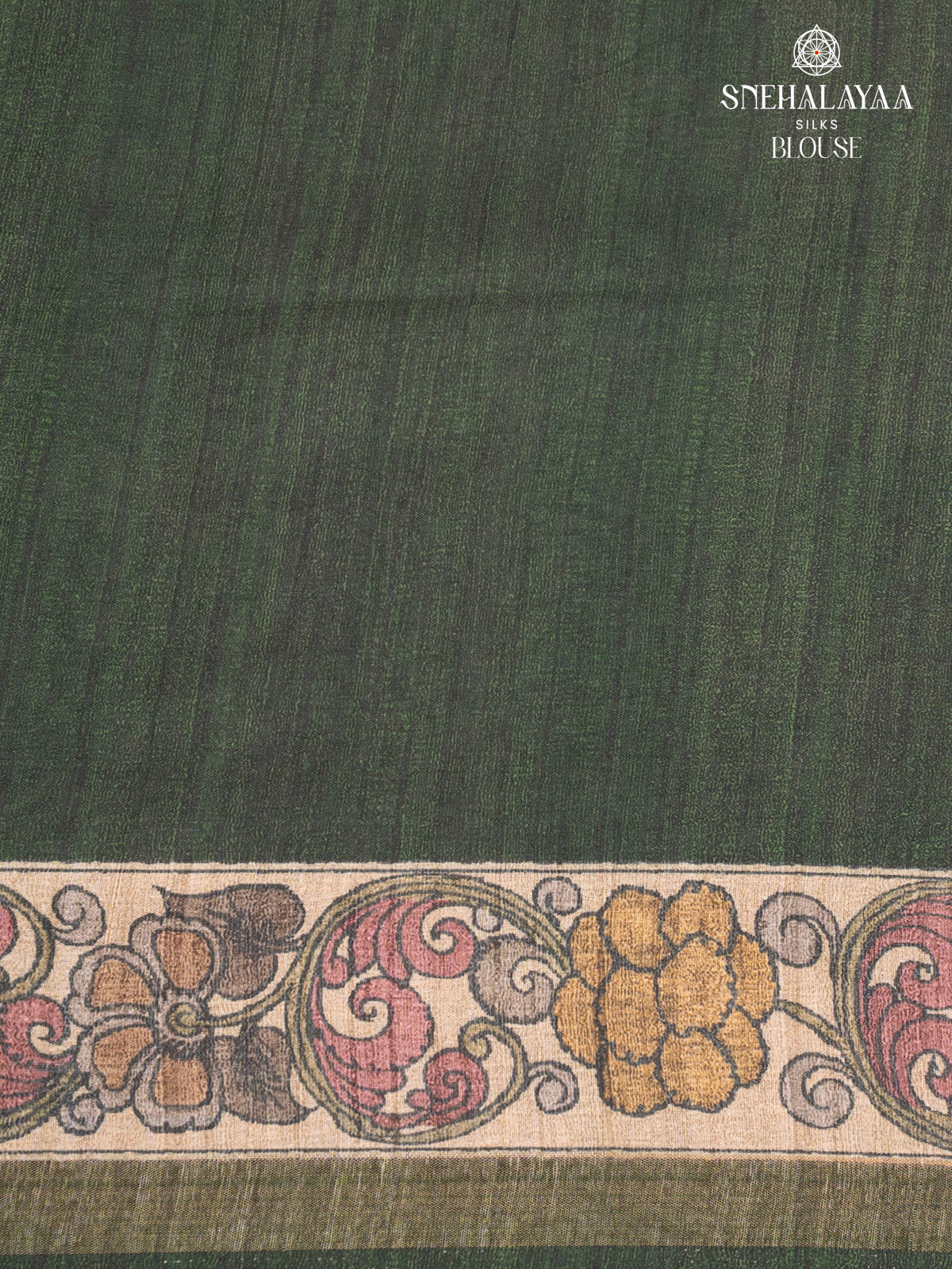 Green Printed Tussar Saree