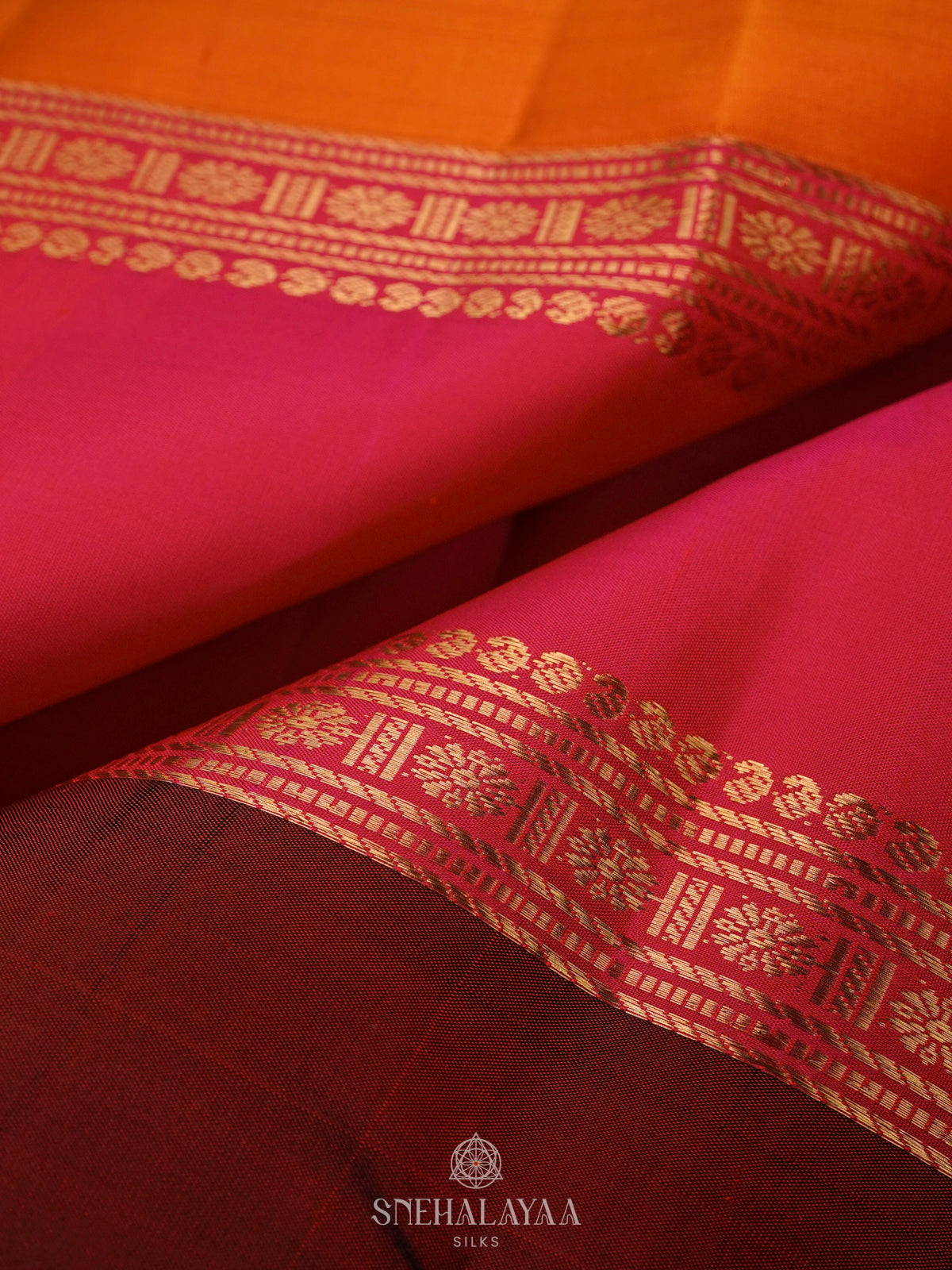 Orange Kanjivaram Silk Saree