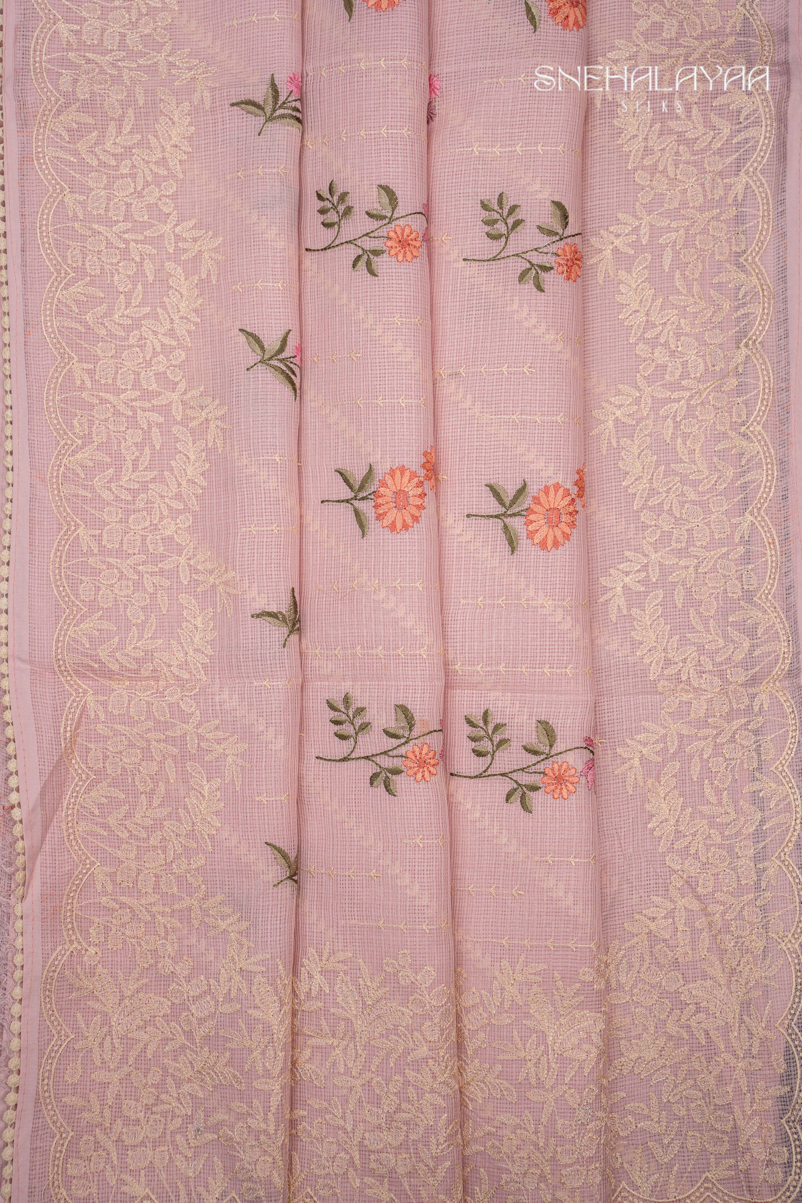 Blush Pink Kota Saree