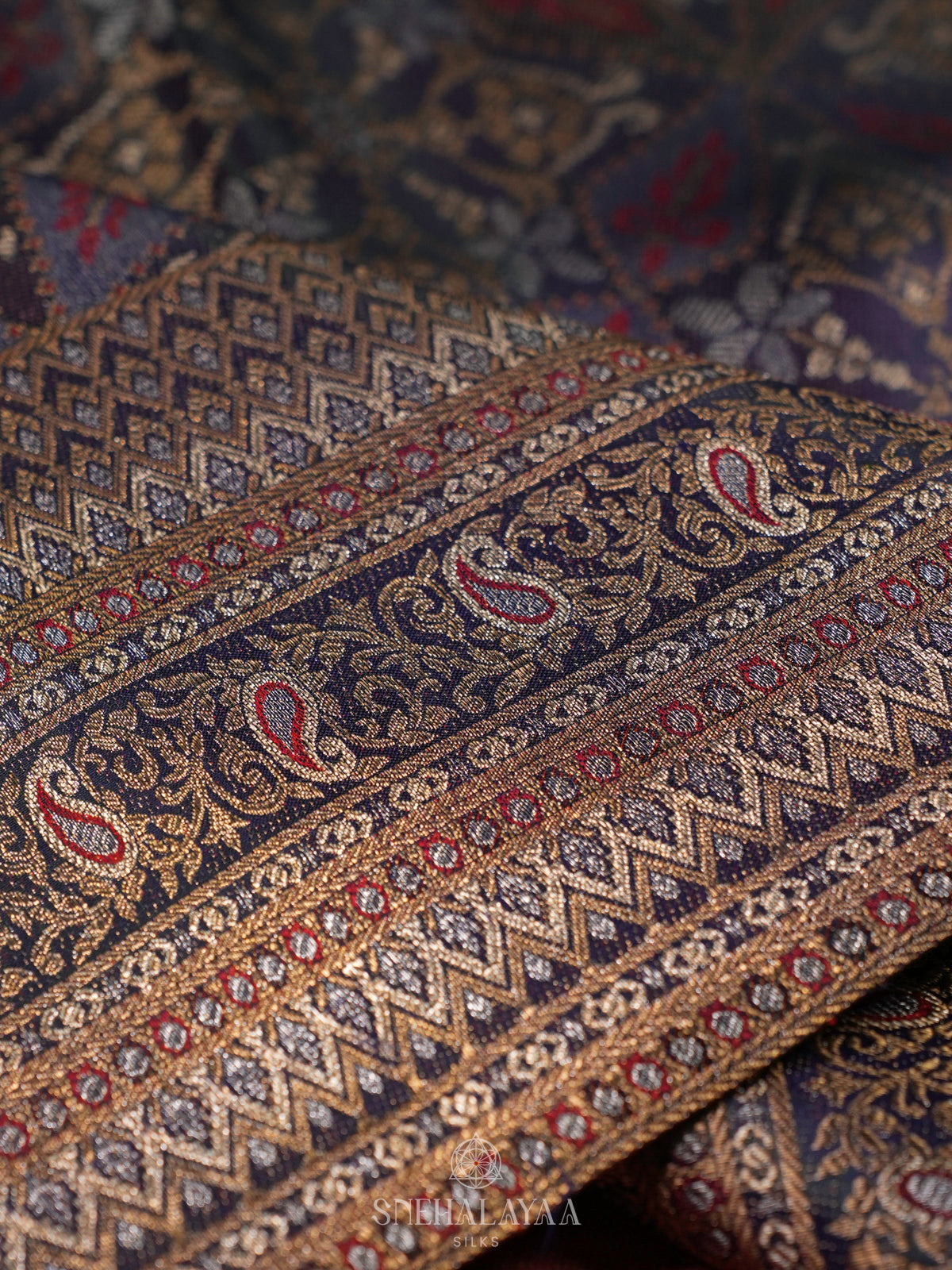 Navy Blue Kanjivaram Silk Saree