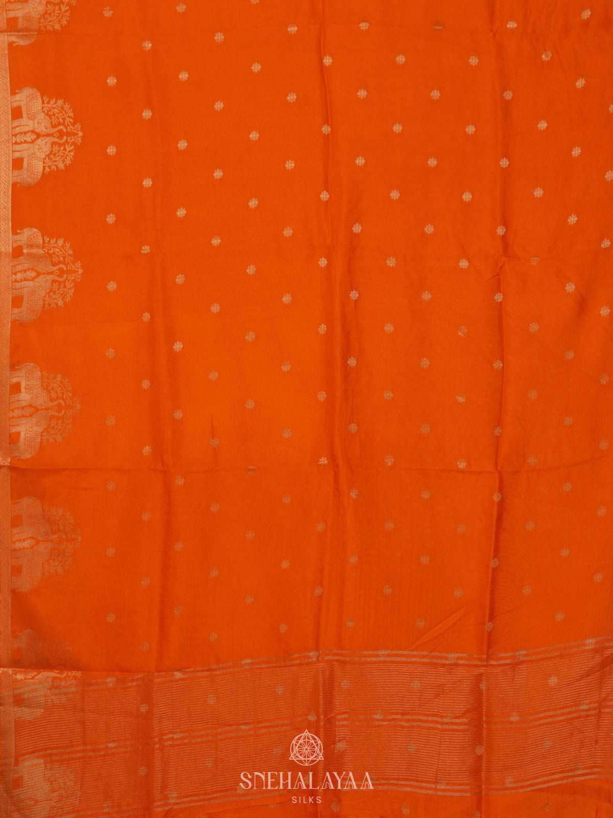Orange Banaras Silk Saree