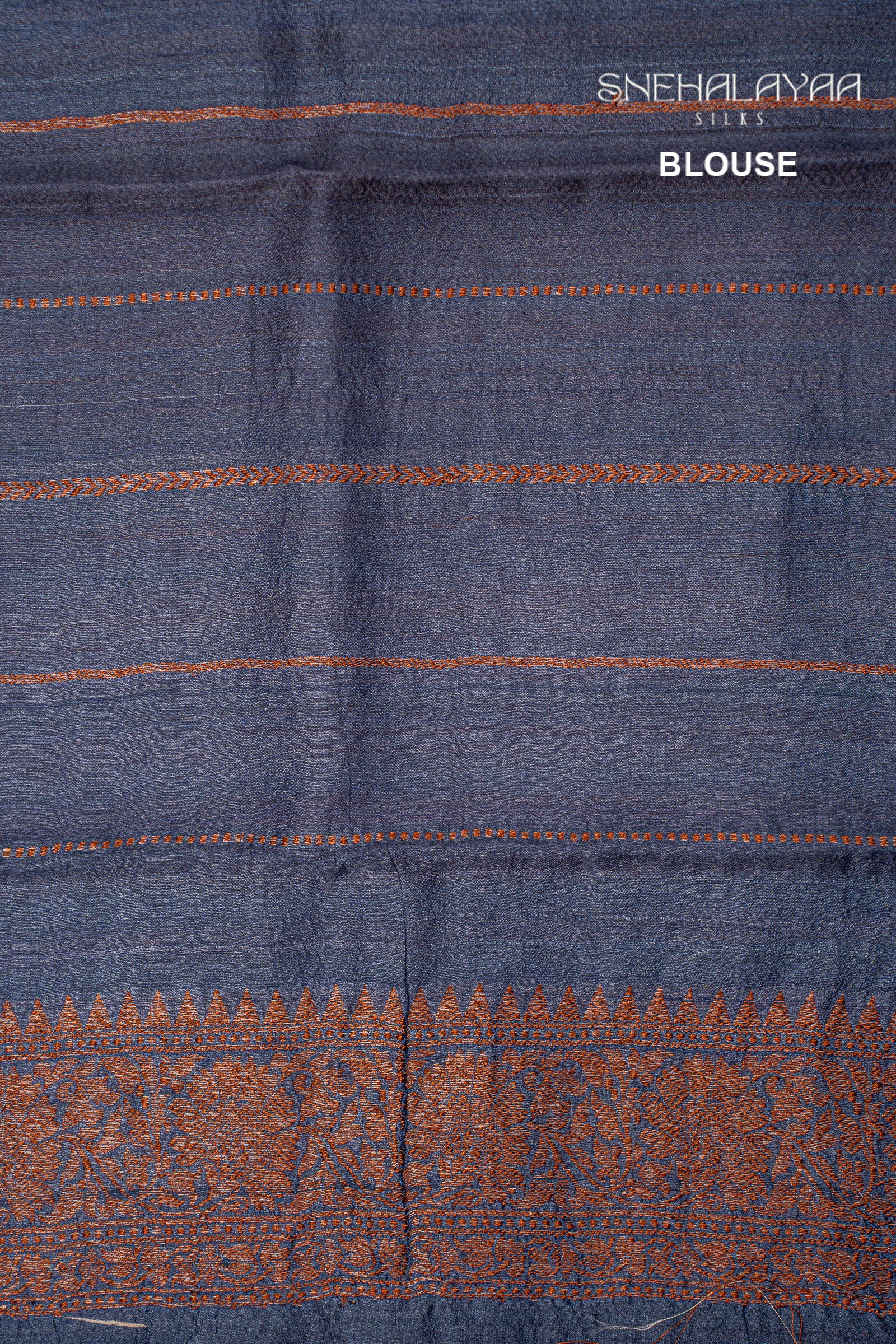 Aegean Blue Jute Tussar Saree