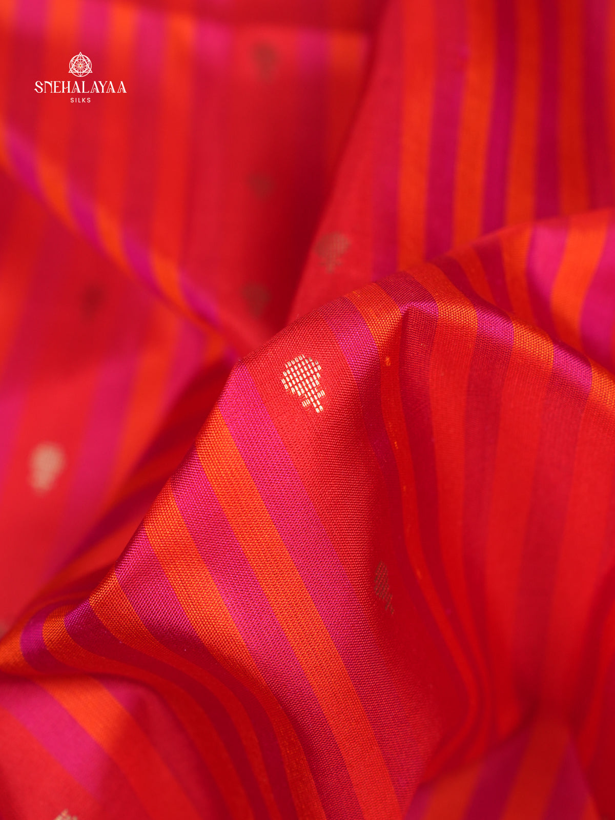 Orange Borderless Kanjivaram Soft Silk Saree