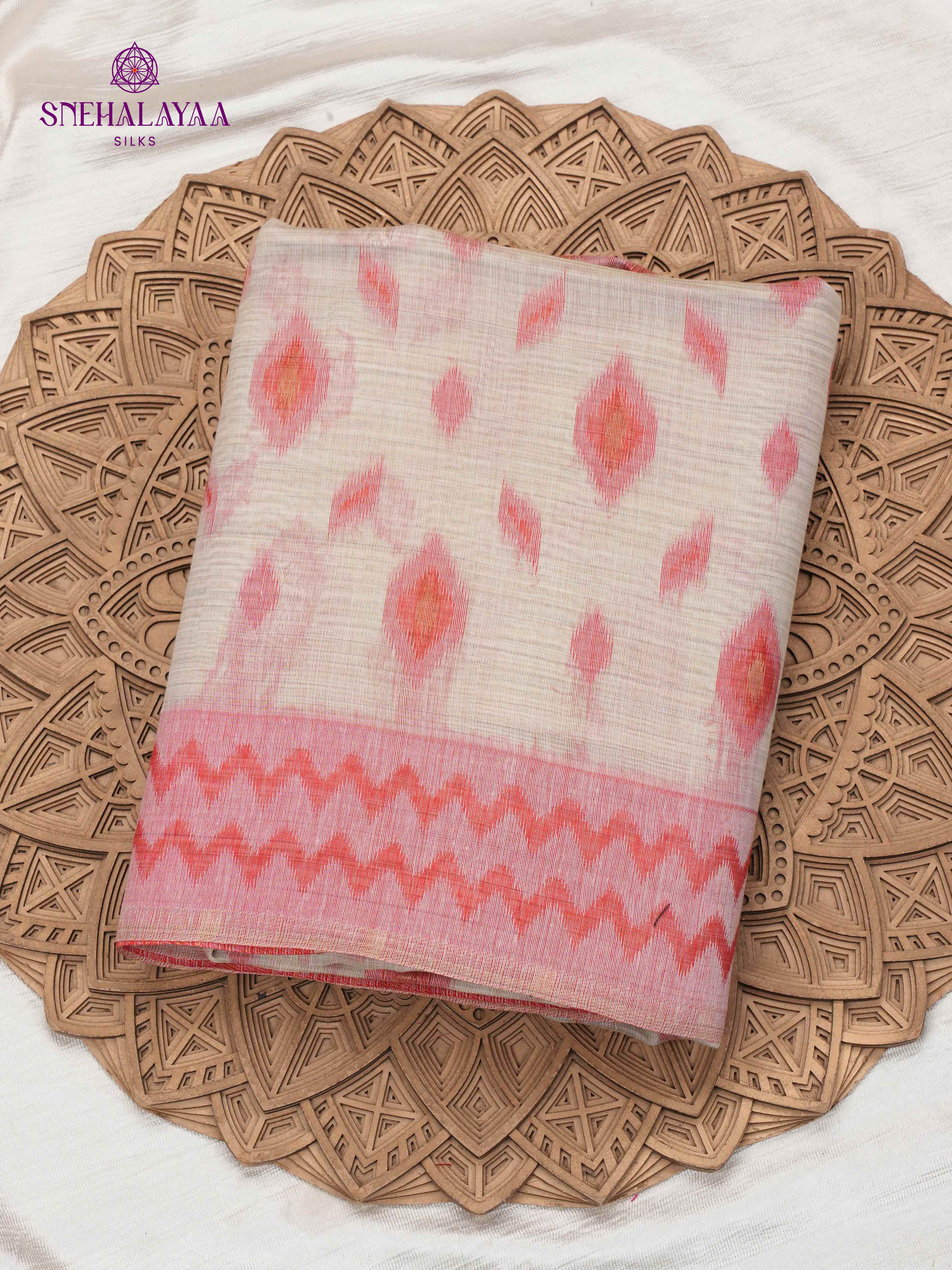 Off White Munga Cotton Saree