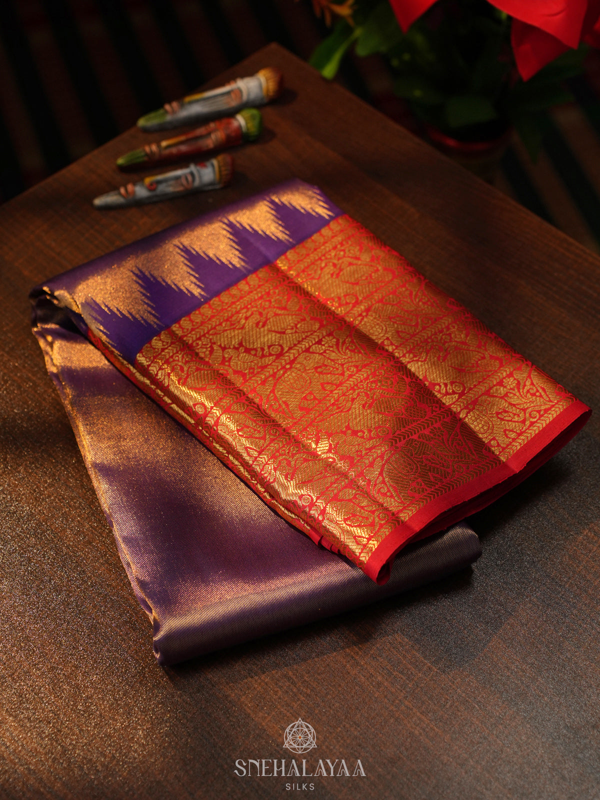 Navy Blue Kanjivaram Silk Saree