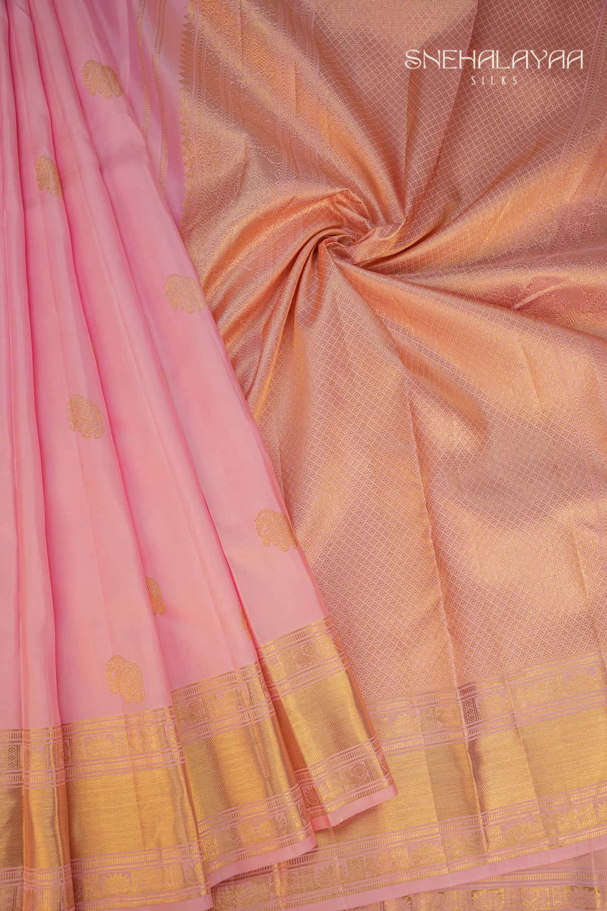 Pink Kancheevaram Silk with Butta