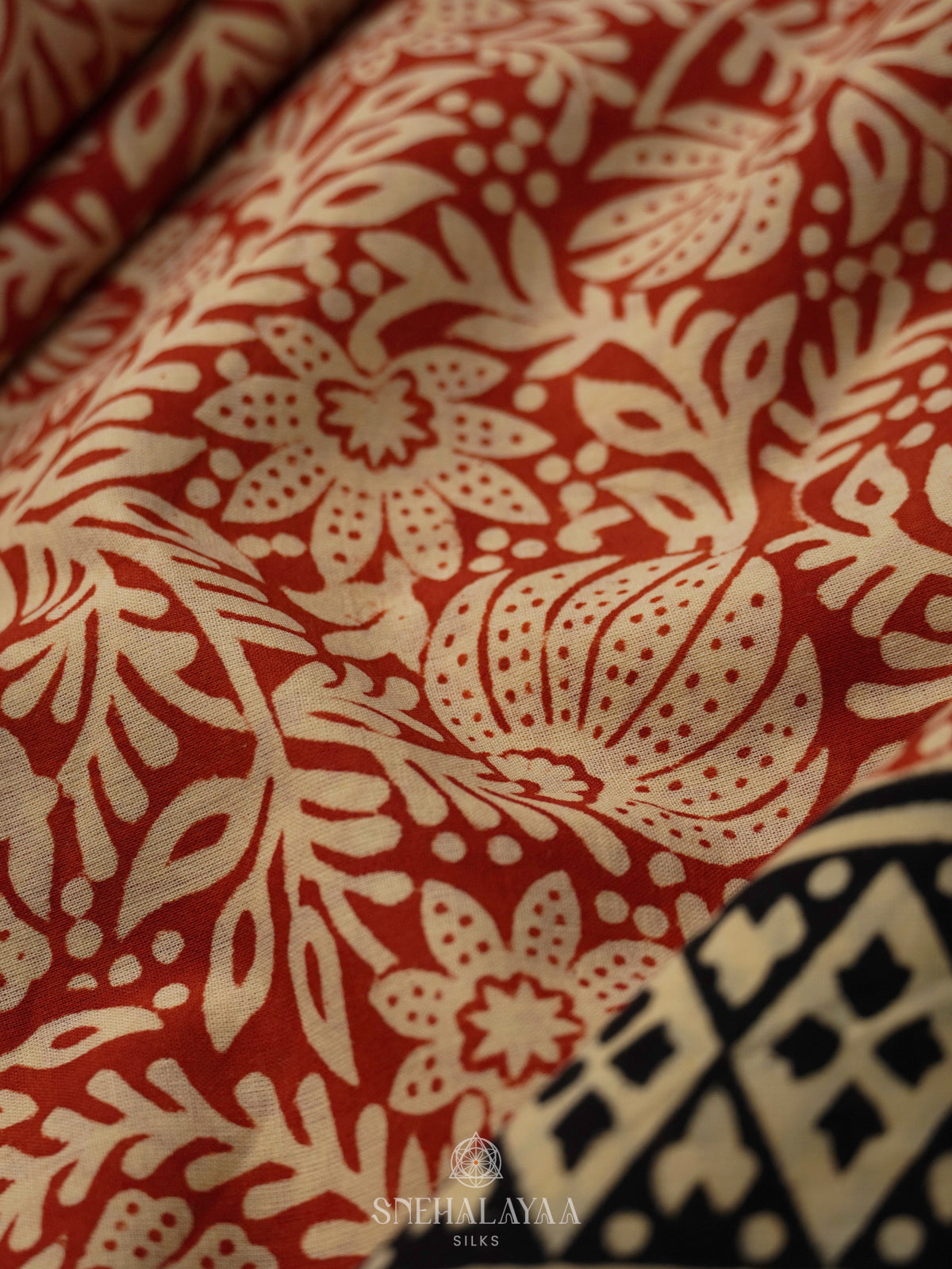 Maroon Jaipur Cotton Saree