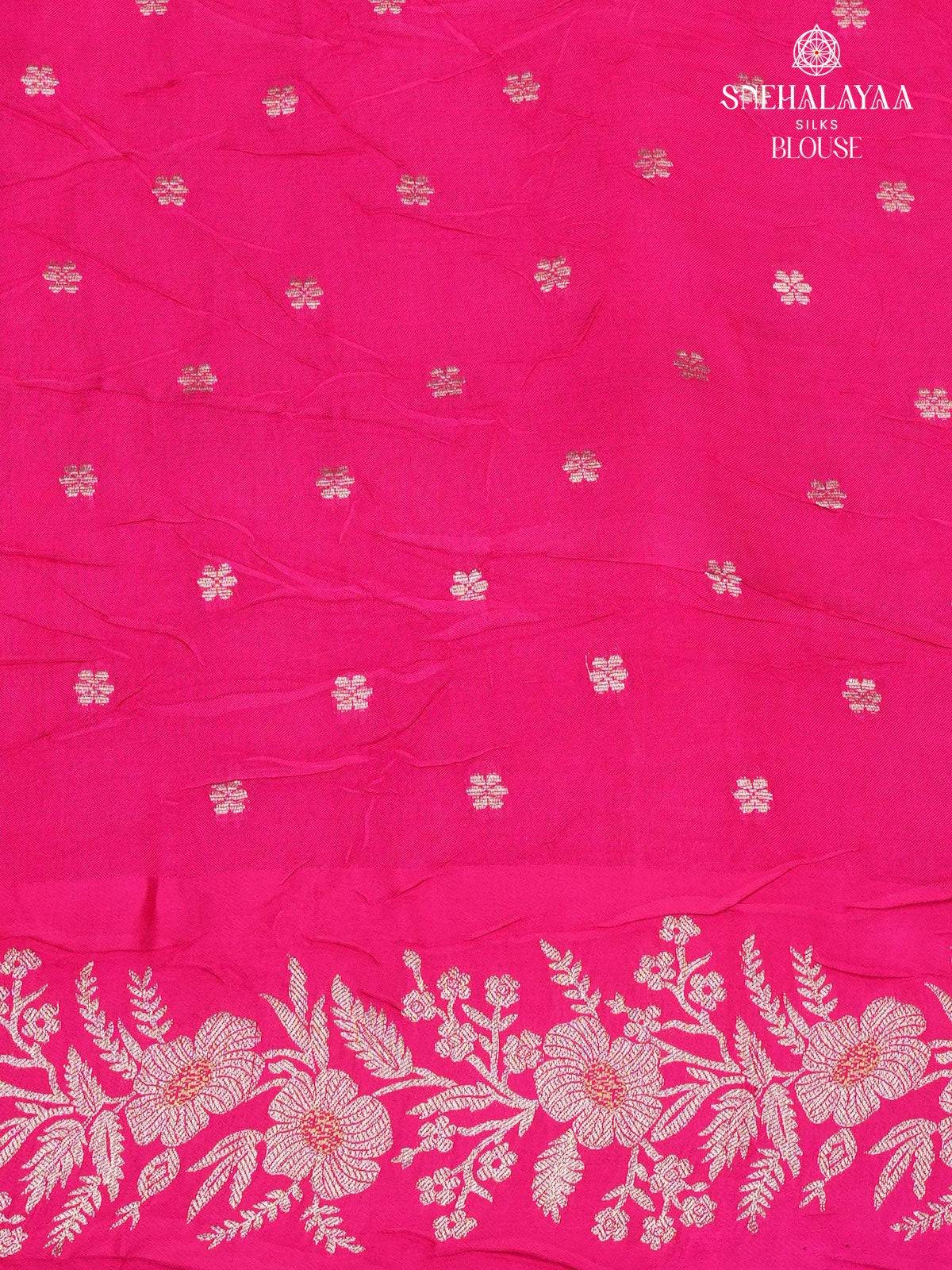 Rani Pink Semi Banaras Silk Saree