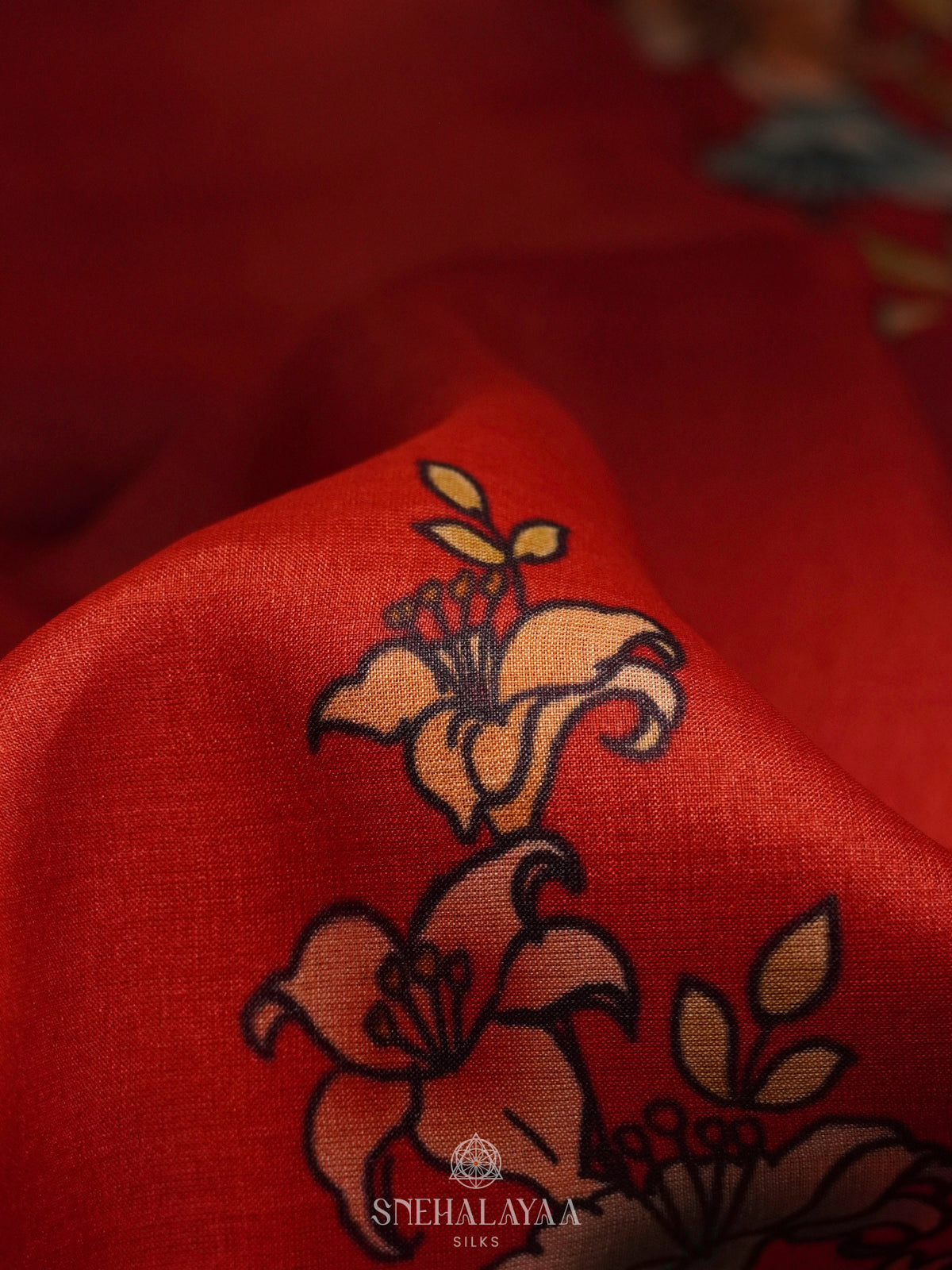 Rust Orange Tussar Saree