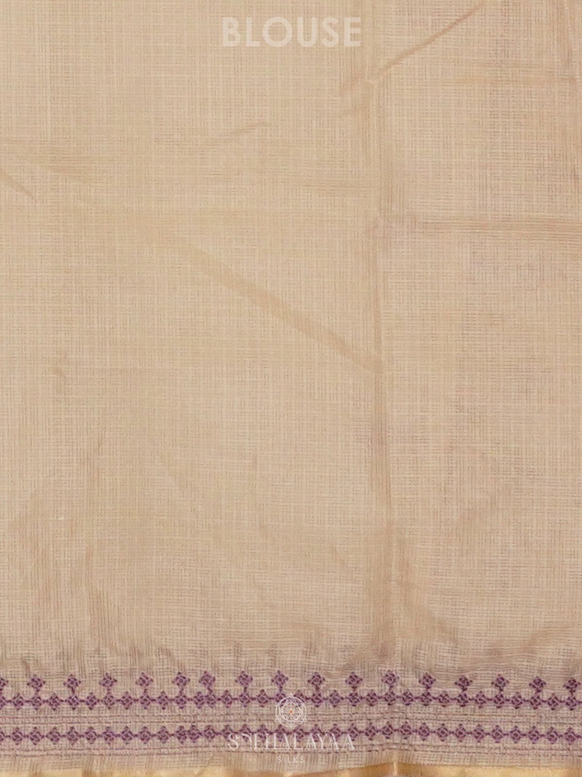 White Kota Embroidery Saree with Purple Border