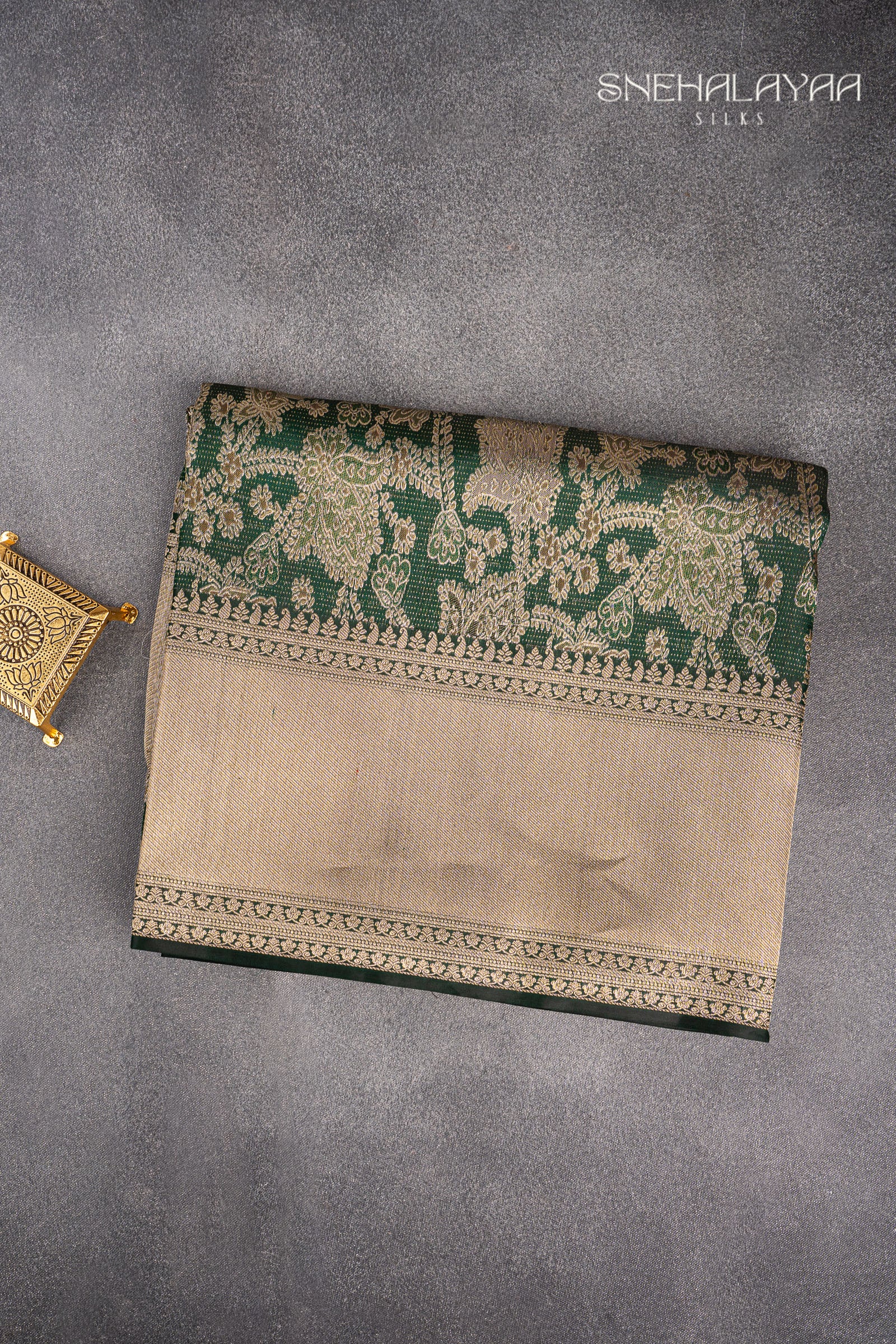 Pine Green Kancheevaram Silk Saree